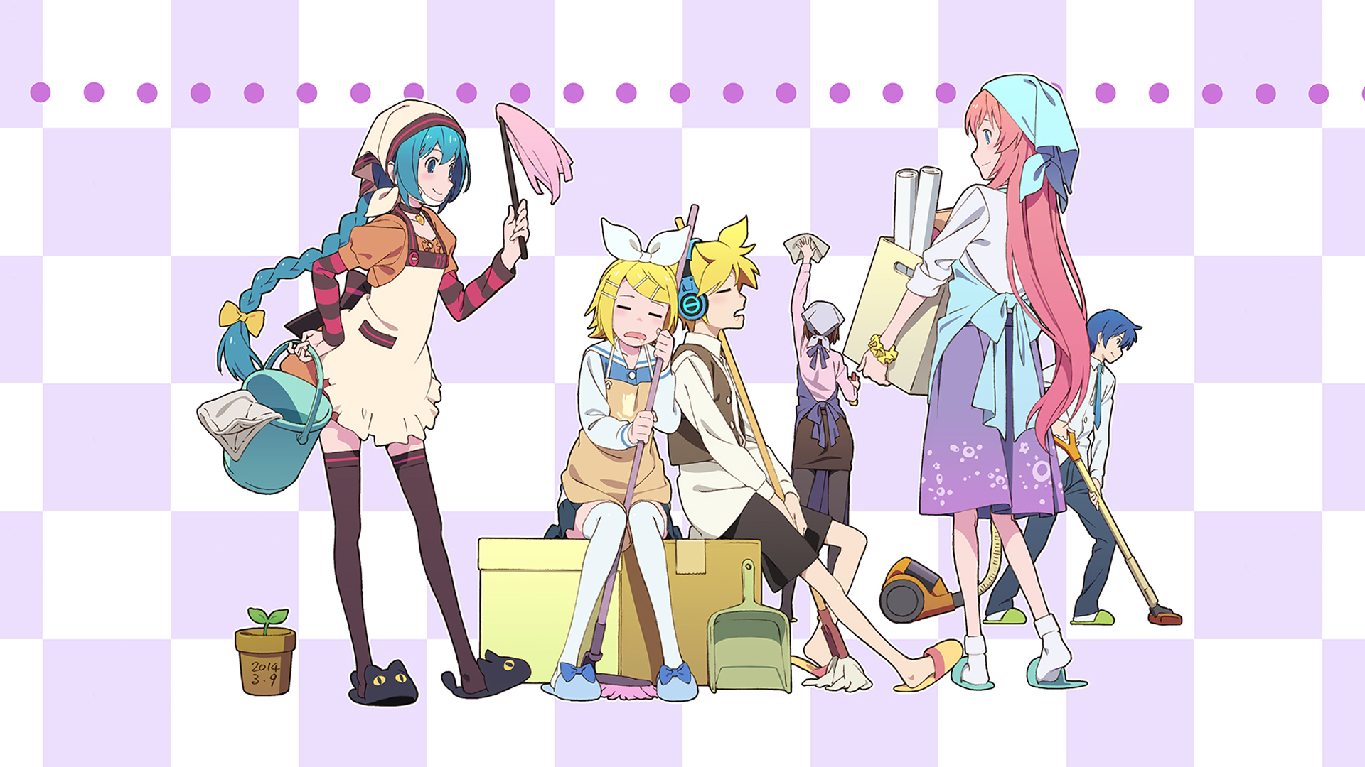 Handy-Wallpaper Vocaloid, Hatsune Miku, Animes, Lukas Megurin, Rin Kagamine, Kaito (Vocaloid), Len Kagamine, Meiko (Vocaloid) kostenlos herunterladen.