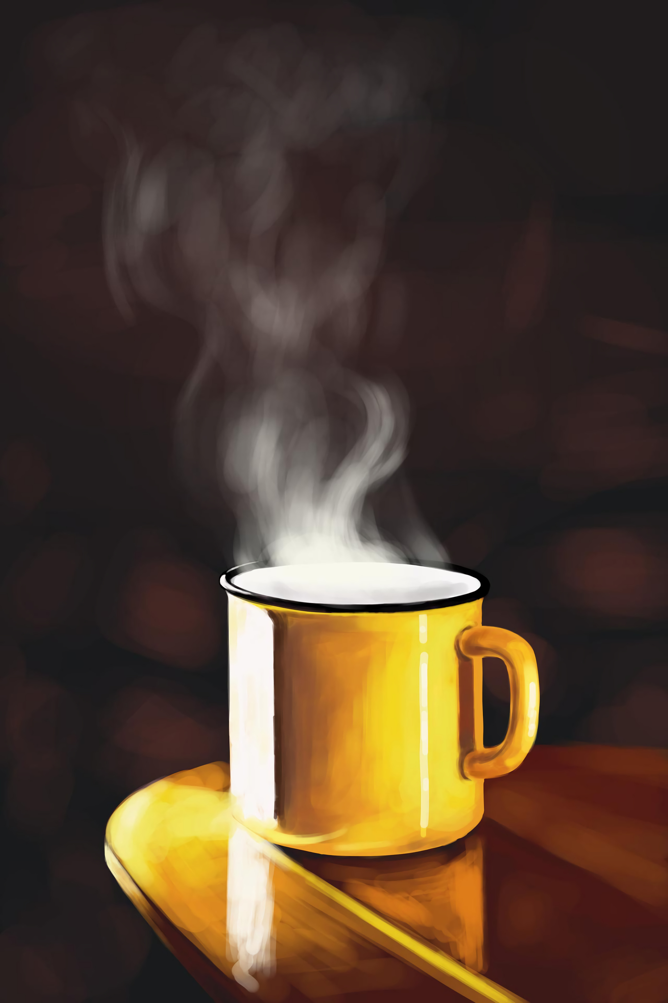 Download mobile wallpaper Cup, Steam, Drink, Beverage, Smoke, Art for free.