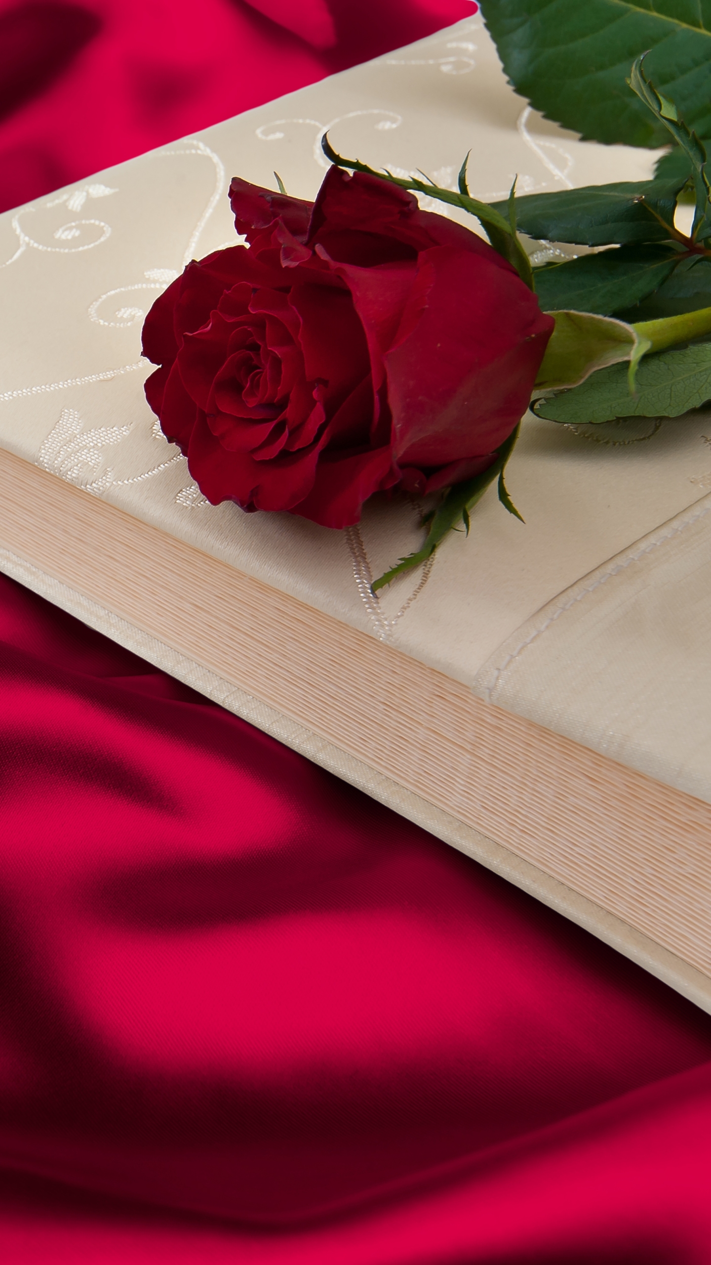 1302026 descargar fondo de pantalla fotografía, bodegón, flor roja, seda, rosa, libro: protectores de pantalla e imágenes gratis