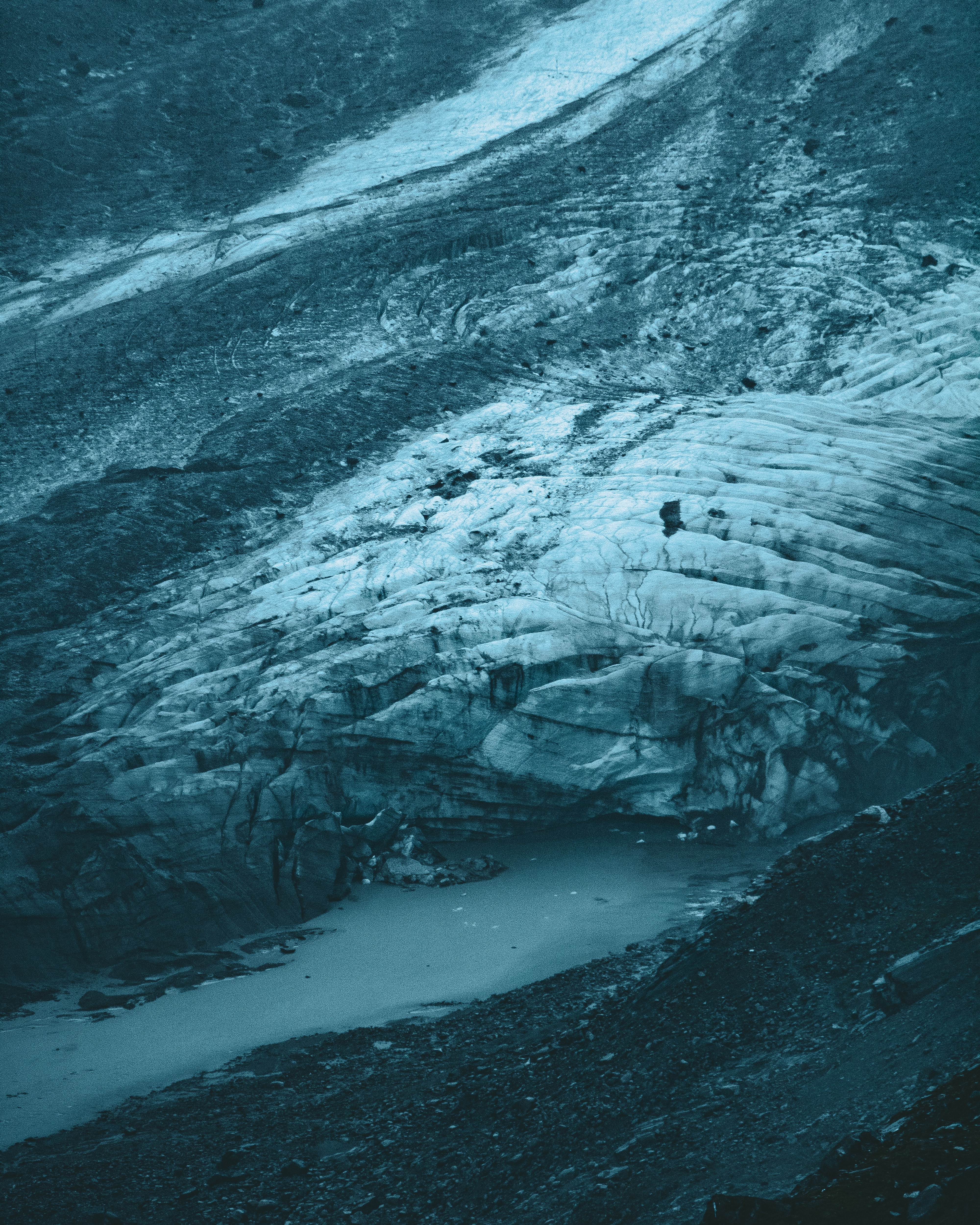 glacier, landscape, nature, ice, view from above, grey 5K