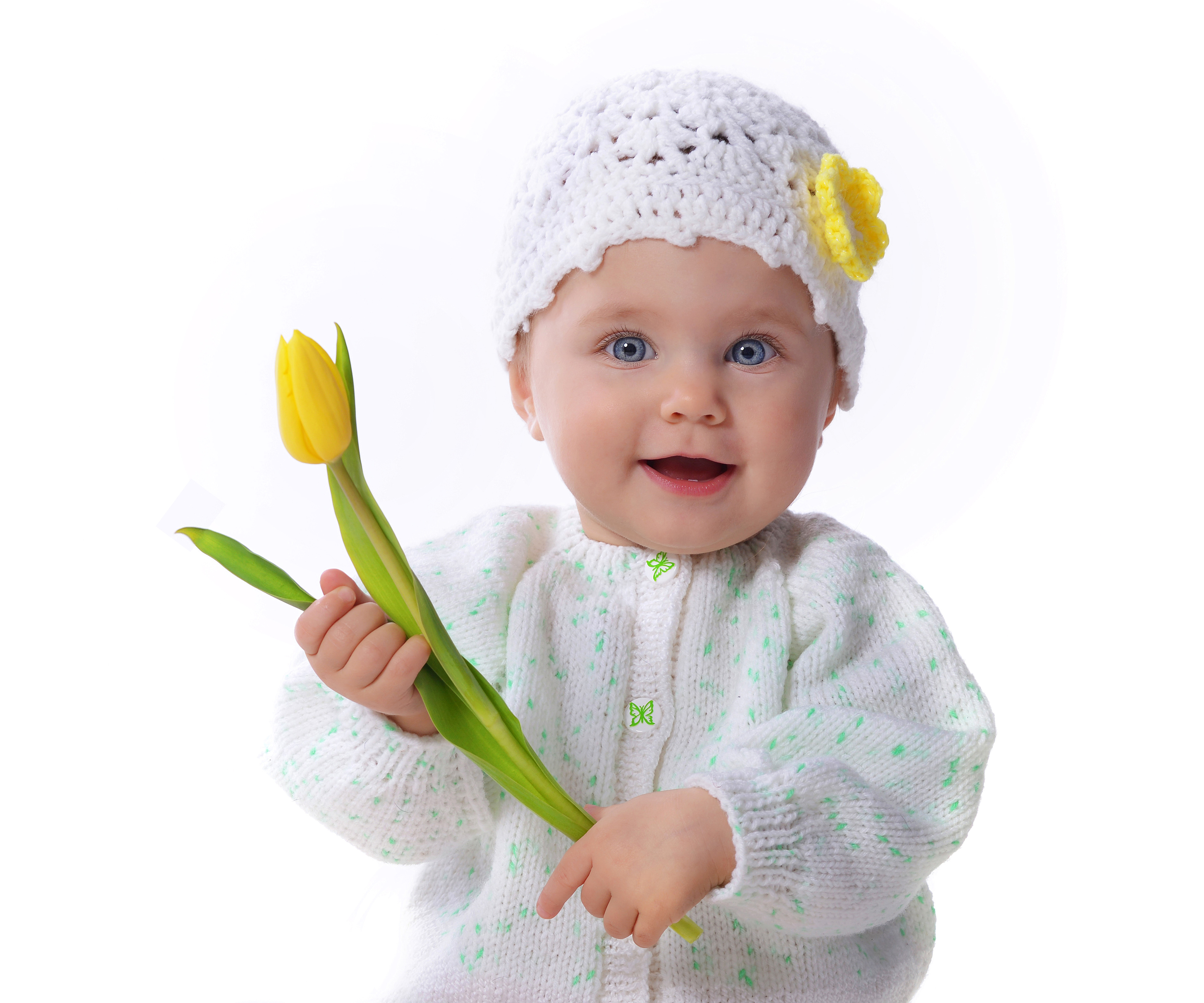 Descarga gratis la imagen Flor, Lindo, Tulipán, Ojos Azules, Fotografía, Bebé en el escritorio de tu PC