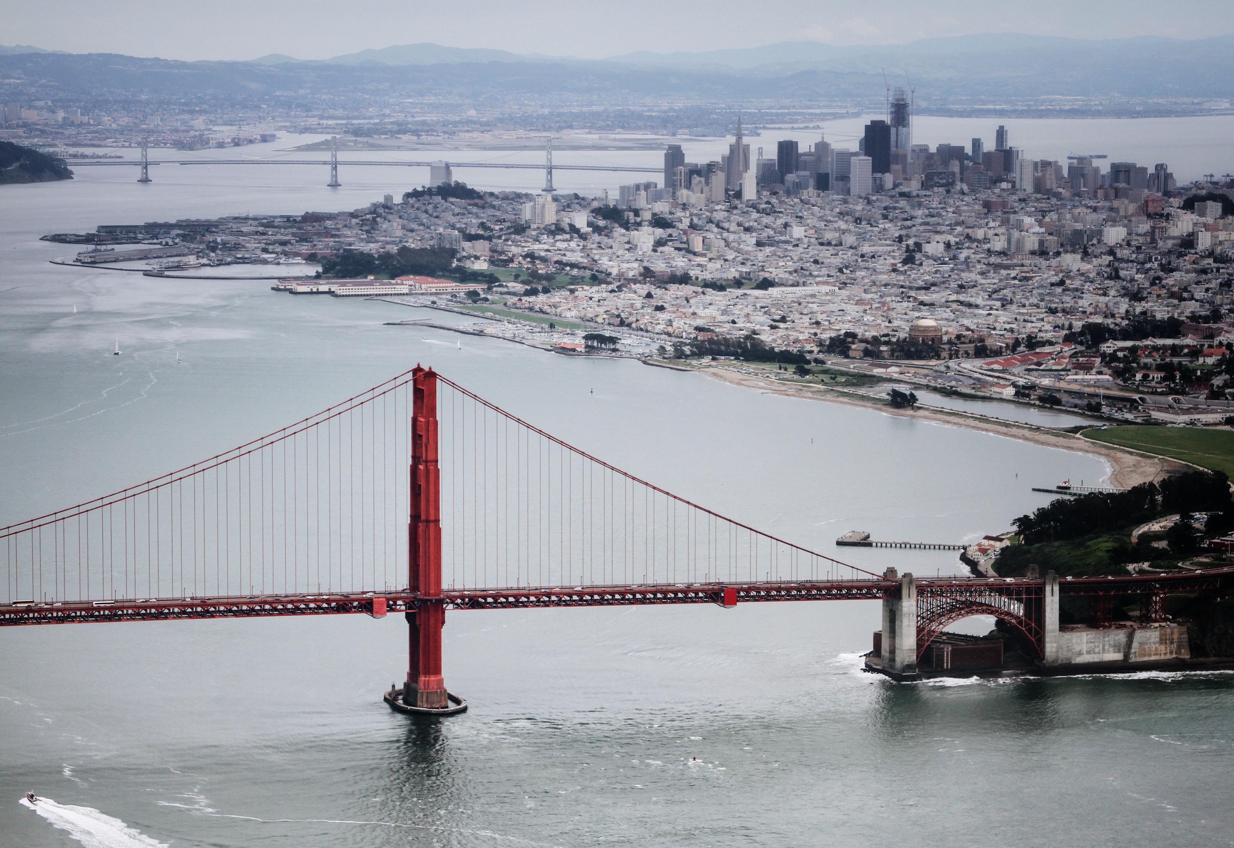 Скачать обои бесплатно Мосты, Сан Франциско, Золотые Ворота, Сделано Человеком картинка на рабочий стол ПК