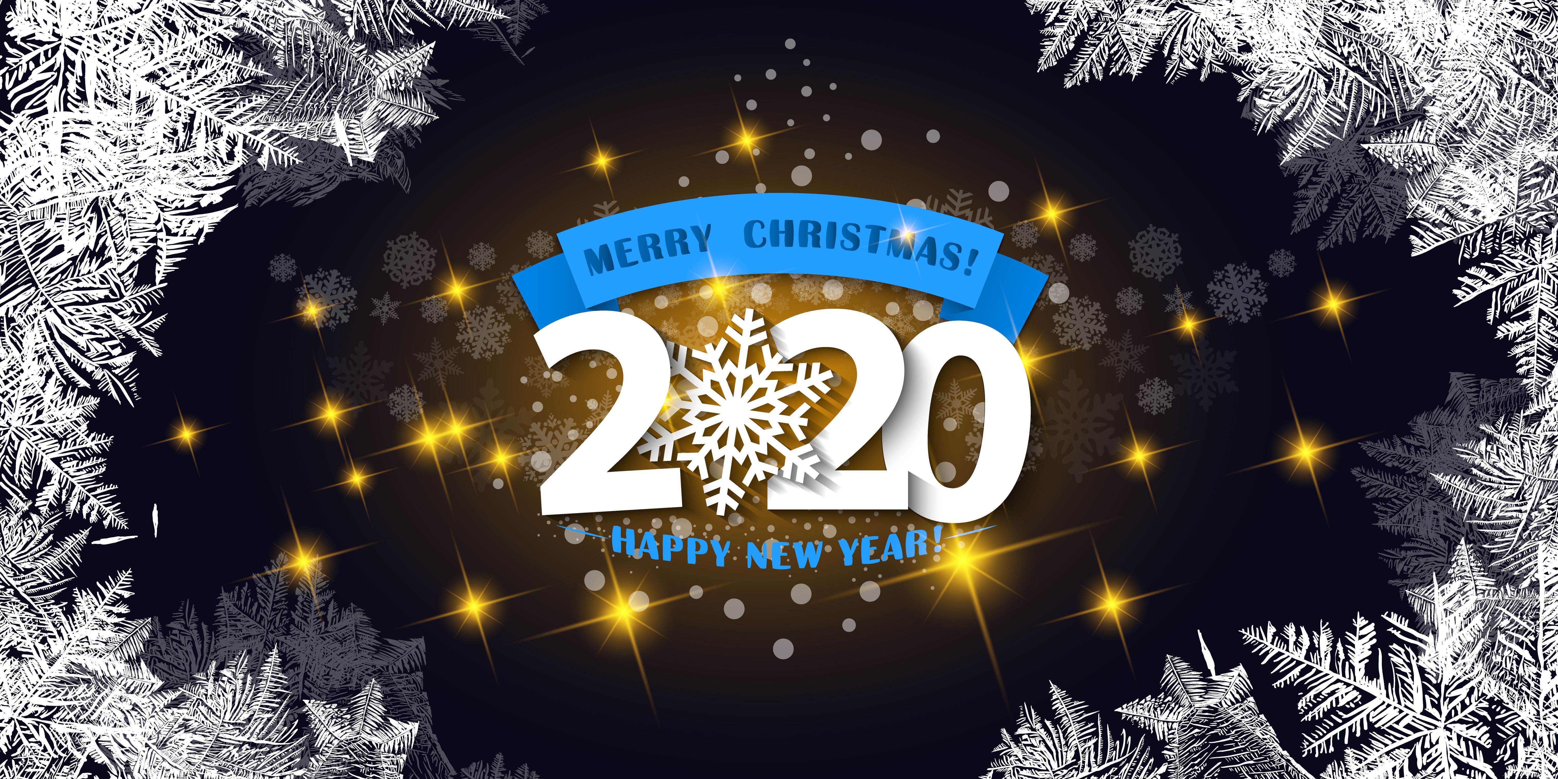 Download mobile wallpaper New Year, Holiday, Snowflake, Merry Christmas, Happy New Year, New Year 2020 for free.