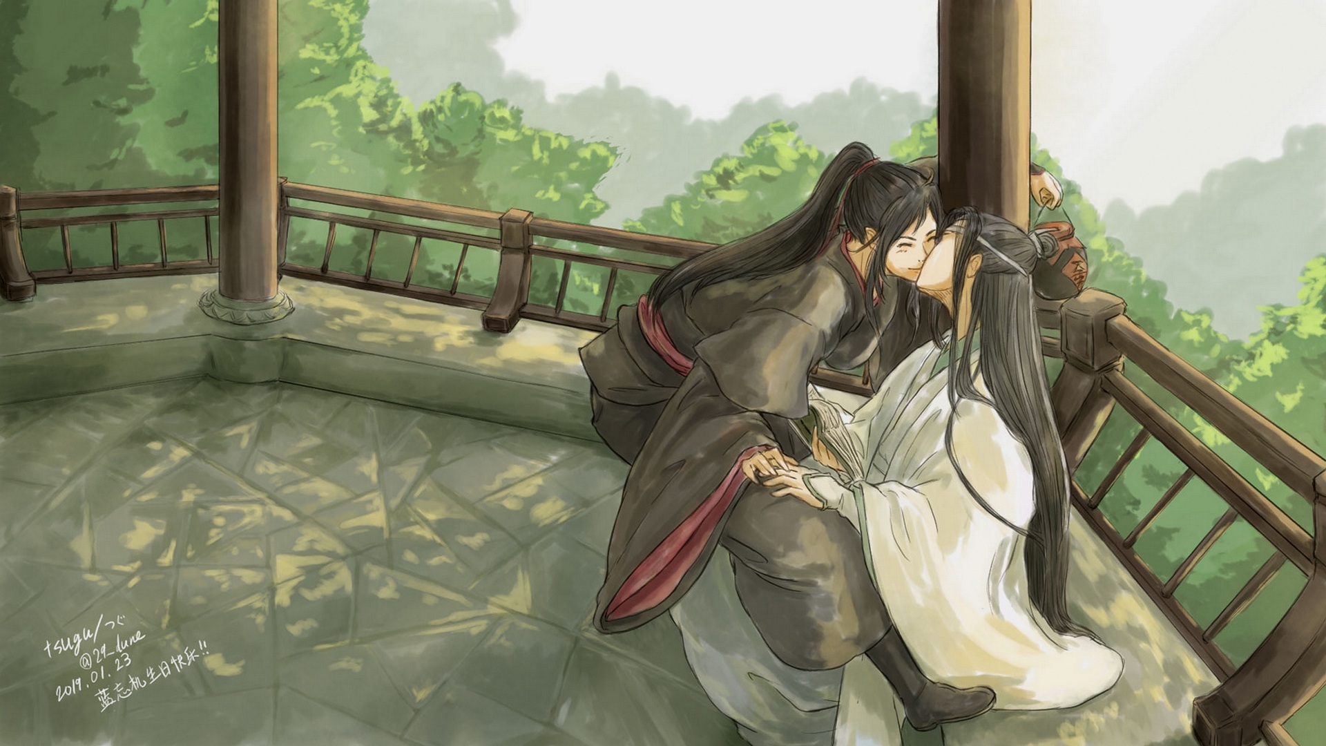 Handy-Wallpaper Animes, Lanzhan, Wei Yin, Lan Wangji, Wei Wuxian, Mo Dao Zu Shi kostenlos herunterladen.