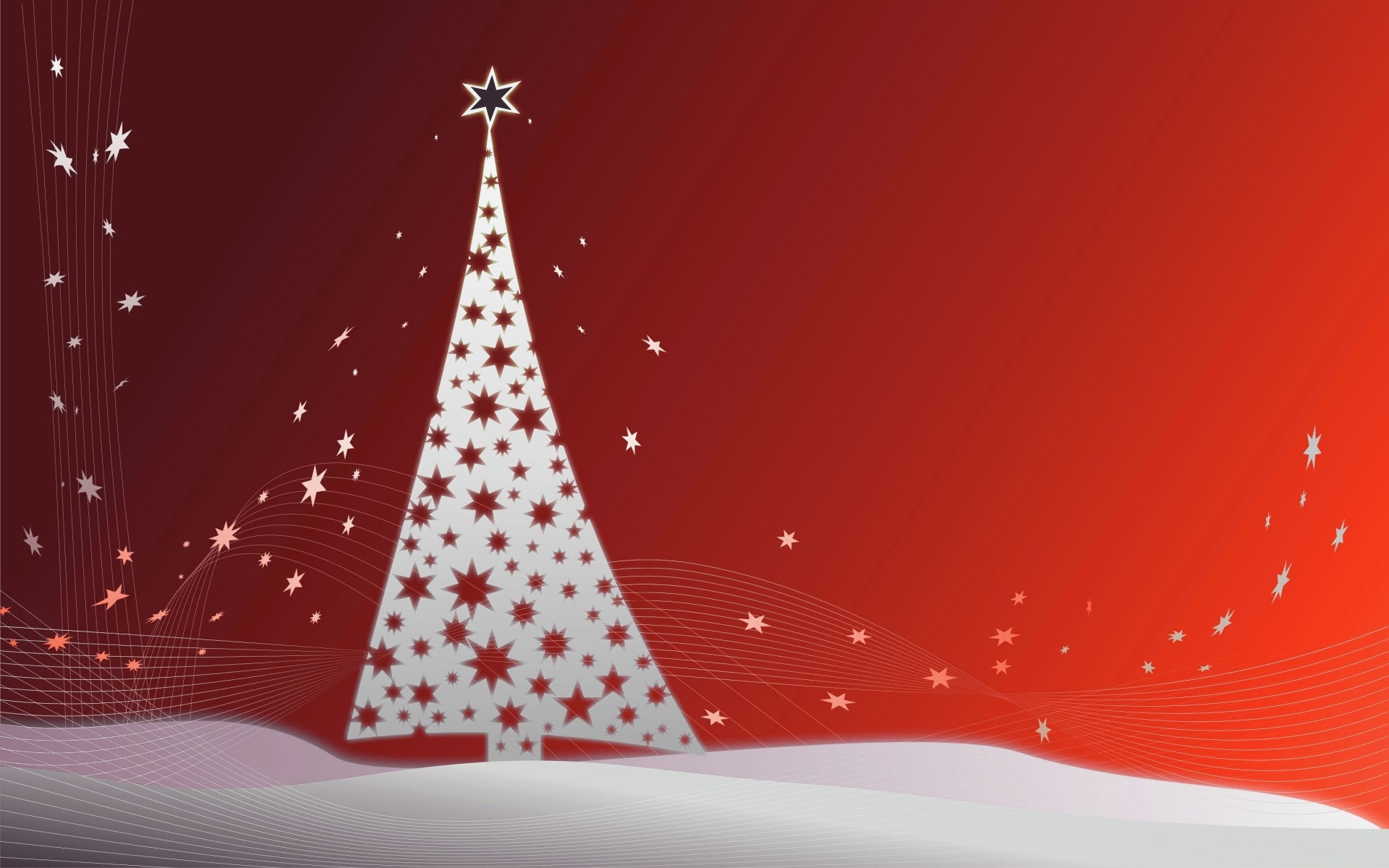 Скачать картинку Звезды, Красный, Дерево, Рождество, Праздничные, Минималистский в телефон бесплатно.