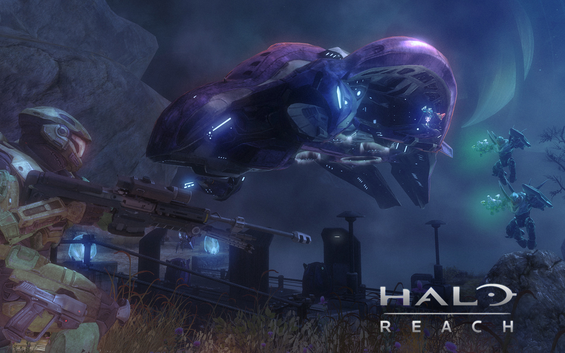 Baixar papel de parede para celular de Halo: Reach, Metralhadora, Nave Espacial, Soldado, Aréola, Pistola, Guerreiro, Arma, Videogame, Ficção Científica gratuito.
