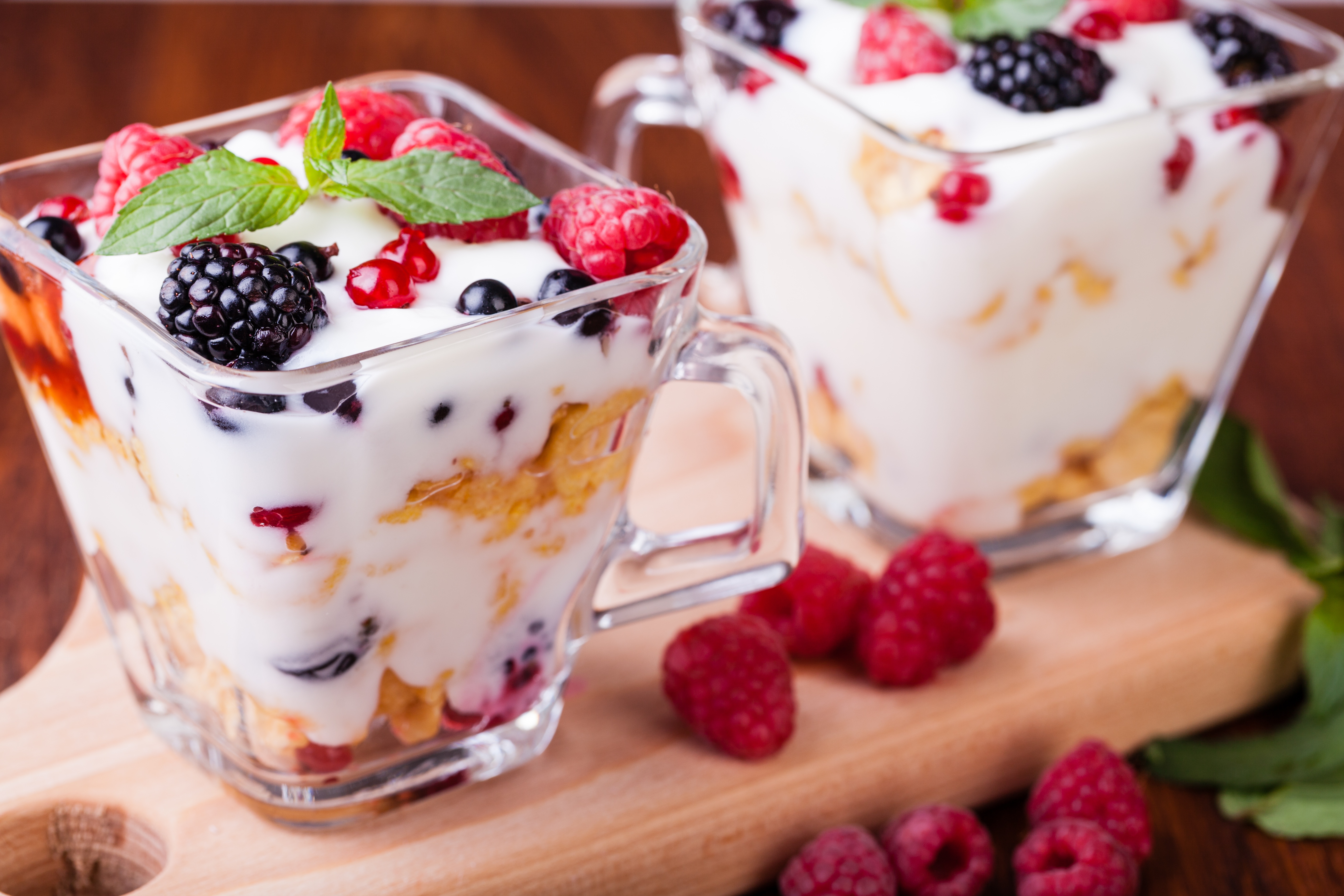 Laden Sie das Dessert, Himbeere, Frucht, Joghurt, Nahrungsmittel-Bild kostenlos auf Ihren PC-Desktop herunter