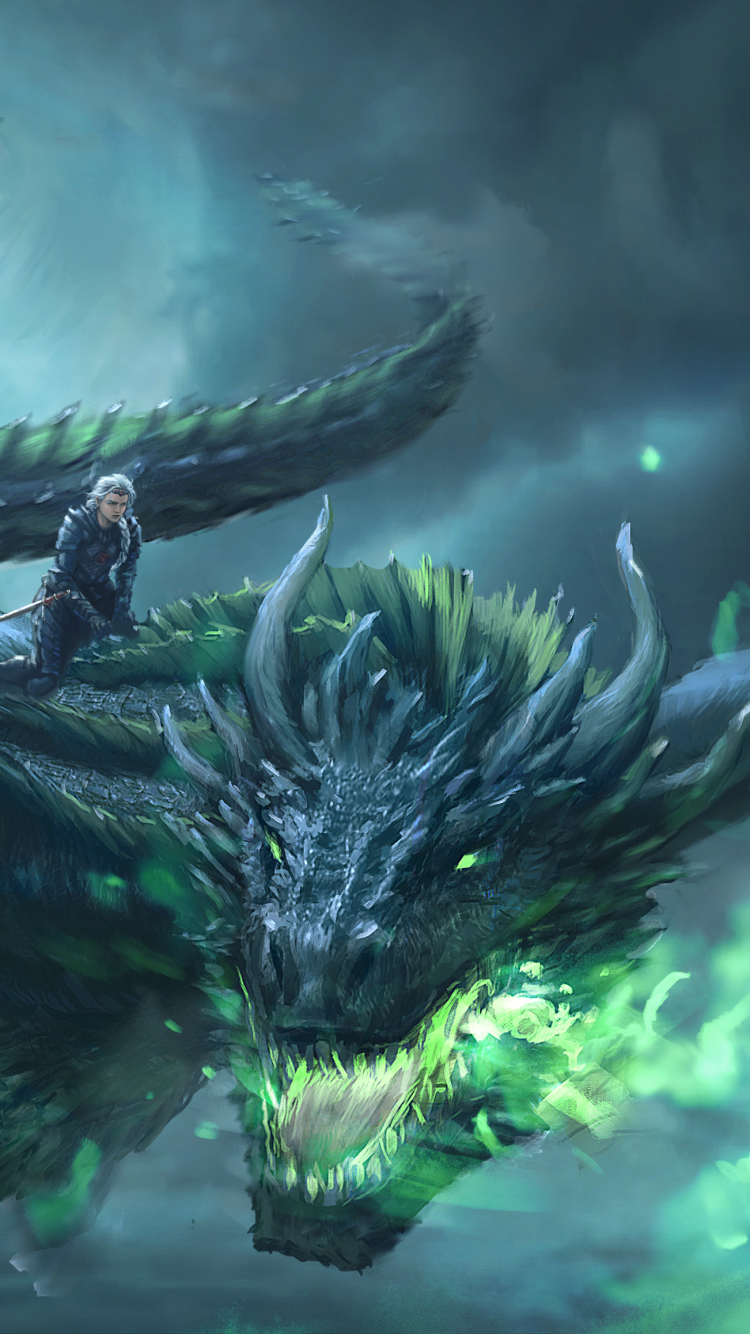 Download mobile wallpaper Fantasy, Dragon, Woman Warrior for free.