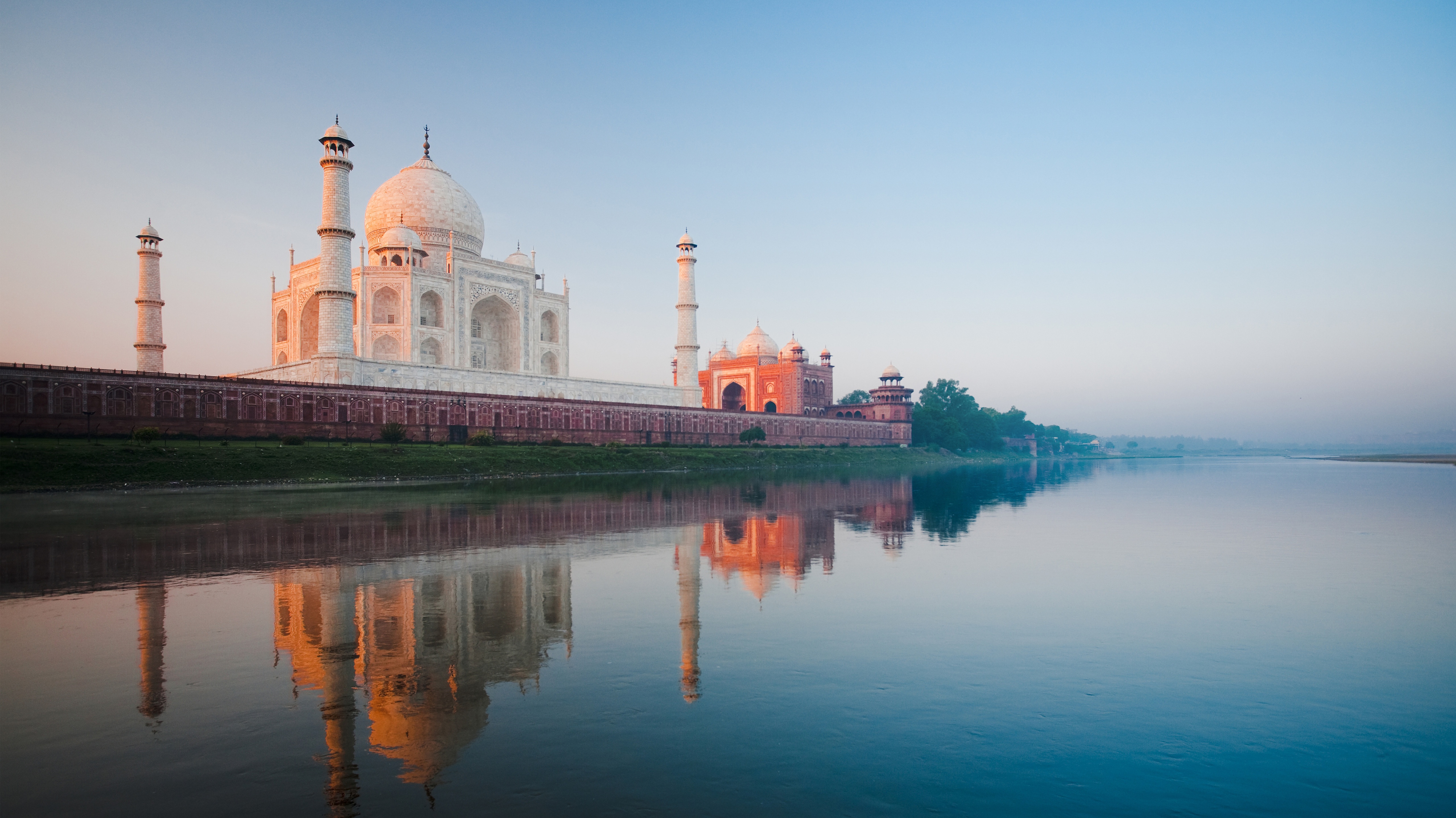 Handy-Wallpaper Taj Mahal, Gebäude, Monument, Kuppel, Indien, Menschengemacht, Betrachtung kostenlos herunterladen.