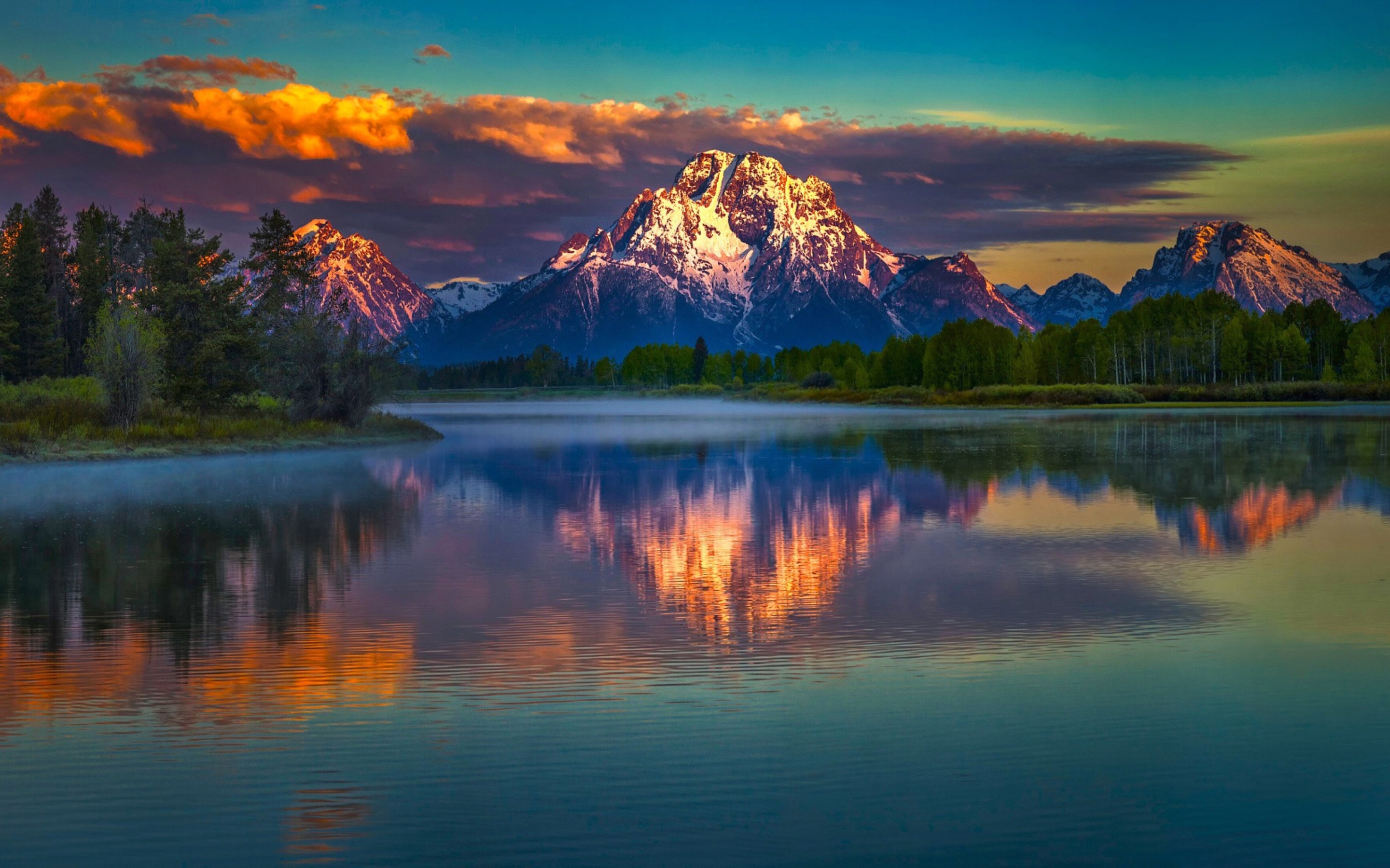 Free download wallpaper Sunset, Lakes, Mountain, Lake, Reflection, Earth, Evening on your PC desktop