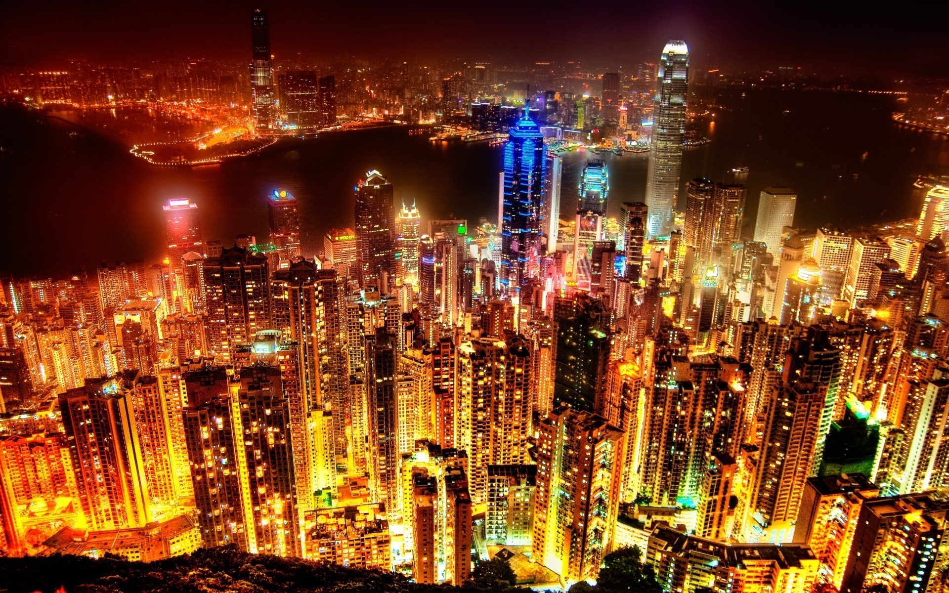 Download mobile wallpaper Hdr, Hong Kong, Cities, Man Made for free.