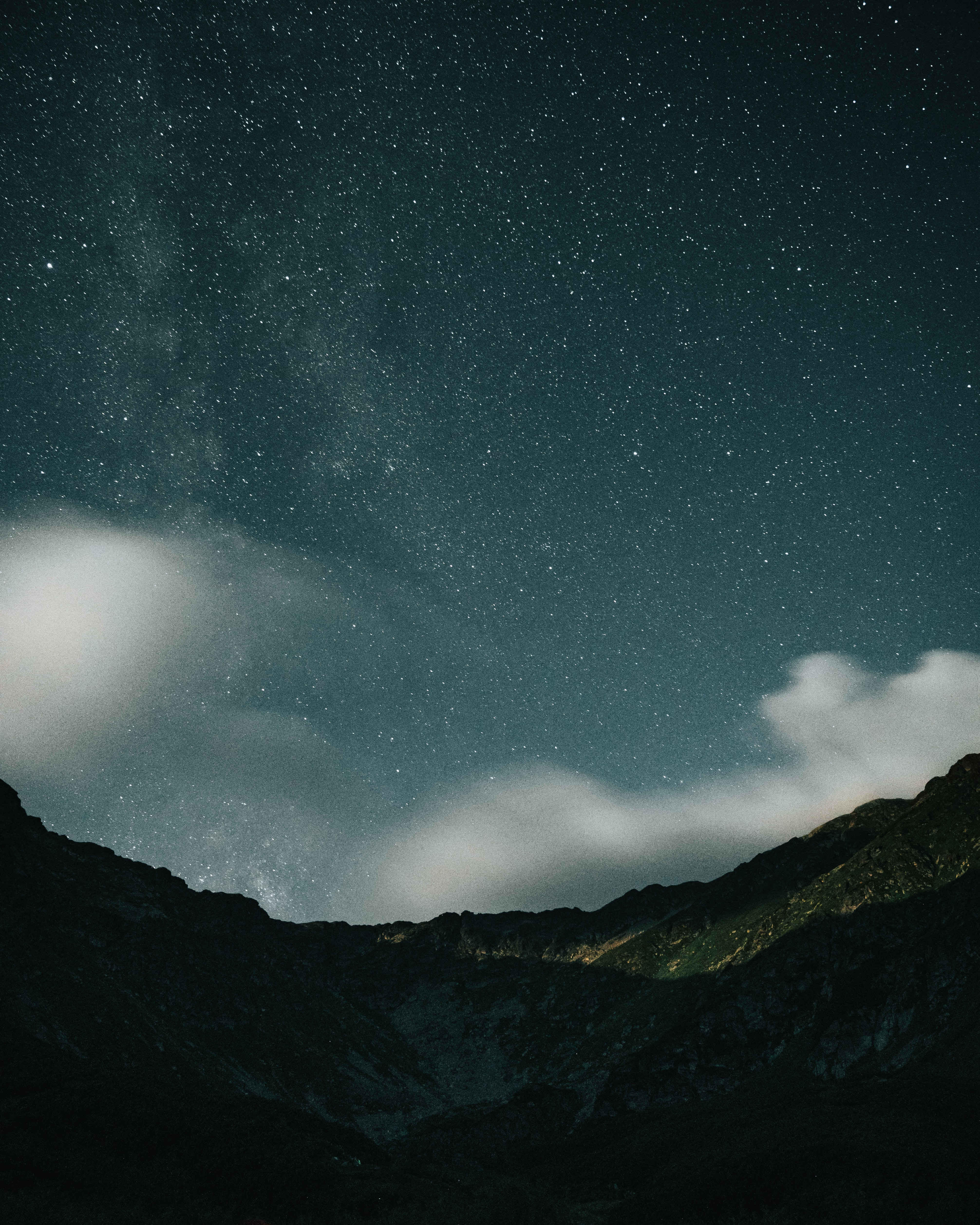 Free download wallpaper Rocks, Starry Sky, Nature, Mountains, Clouds, Stars, Night on your PC desktop