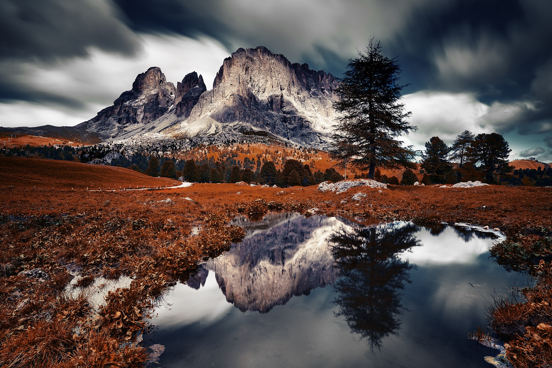 Laden Sie das Natur, Herbst, Baum, Klippe, Gebirge, Berge, Erde/natur, Spiegelung-Bild kostenlos auf Ihren PC-Desktop herunter