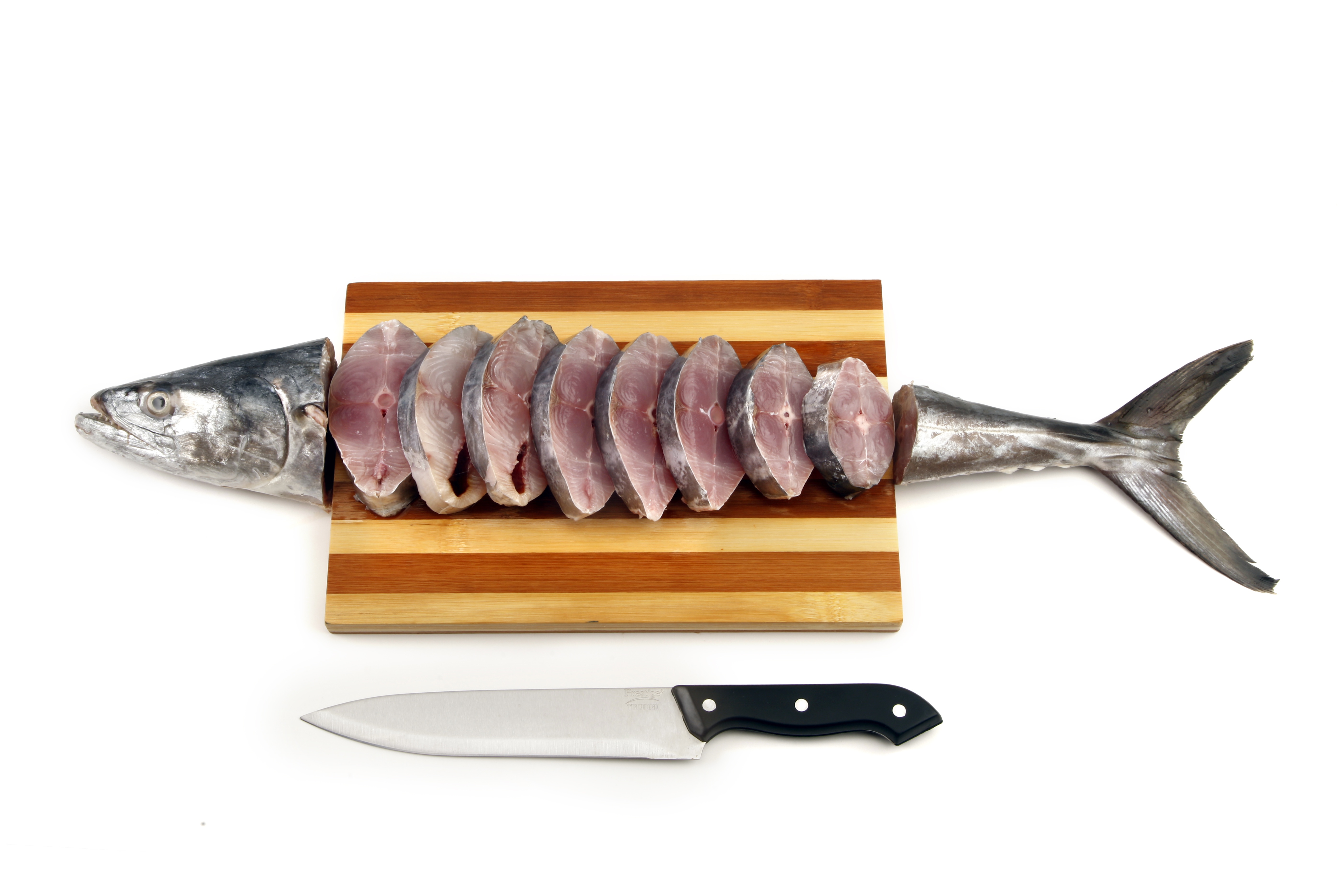 Handy-Wallpaper Fisch, Messer, Meeresfrüchte, Nahrungsmittel kostenlos herunterladen.