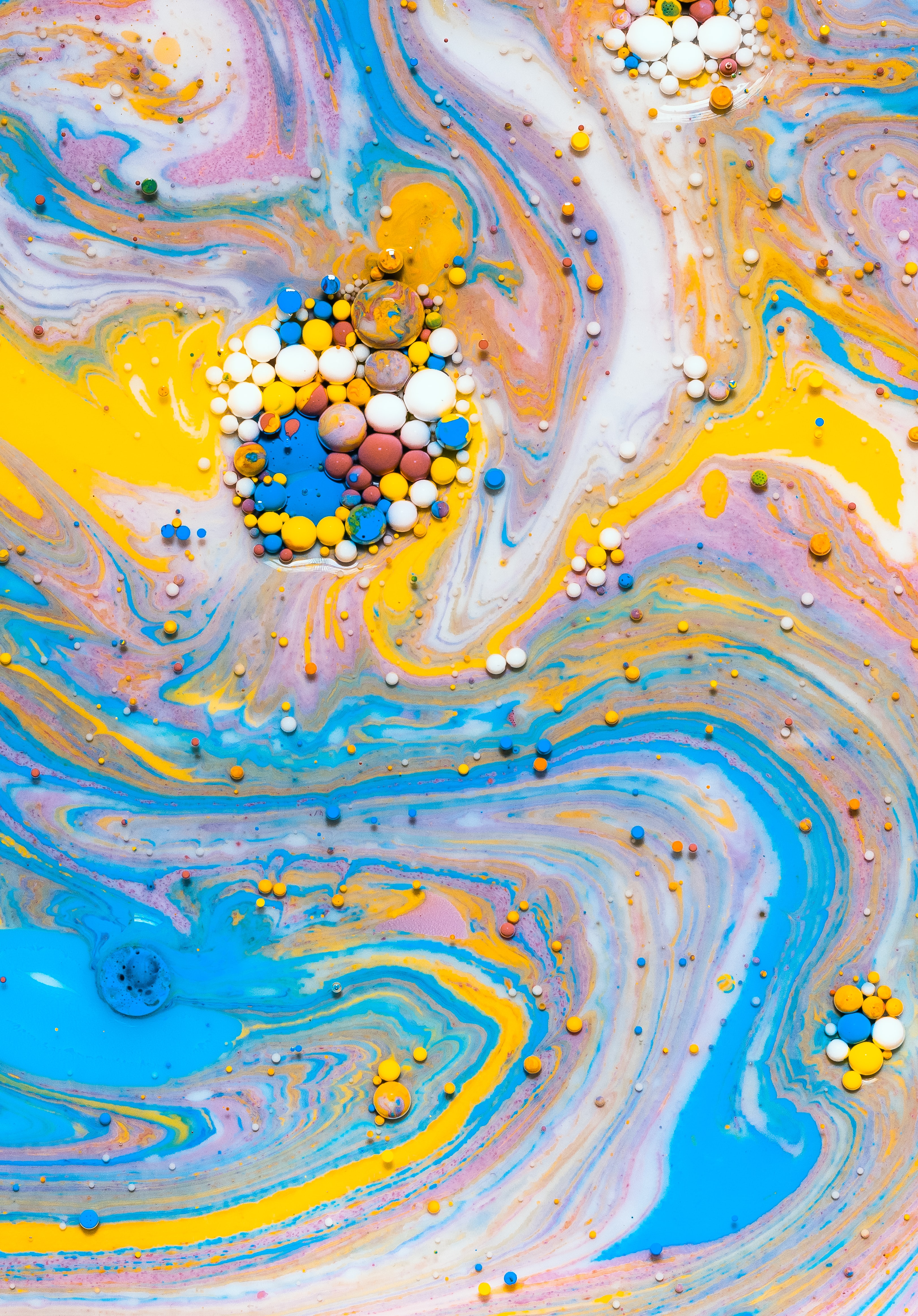 liquid, mixing, bubbles, abstract, paint