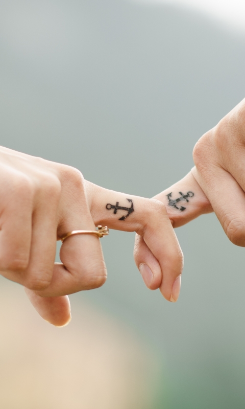 Download mobile wallpaper Love, Hand, Couple, Ring, Tattoo, Photography, Finger for free.