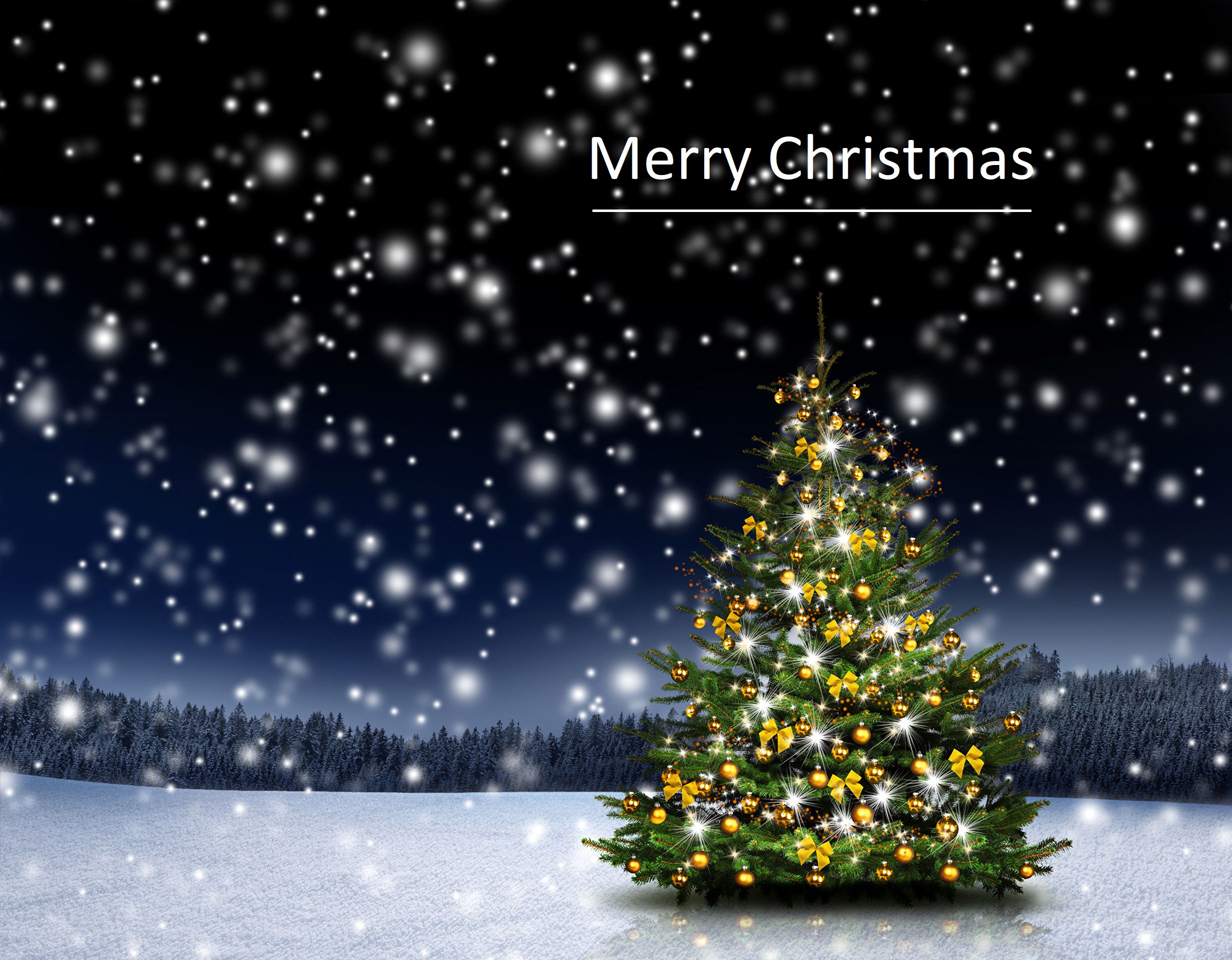 PCデスクトップに雪, クリスマス, クリスマスツリー, ホリデー, メリークリスマス画像を無料でダウンロード