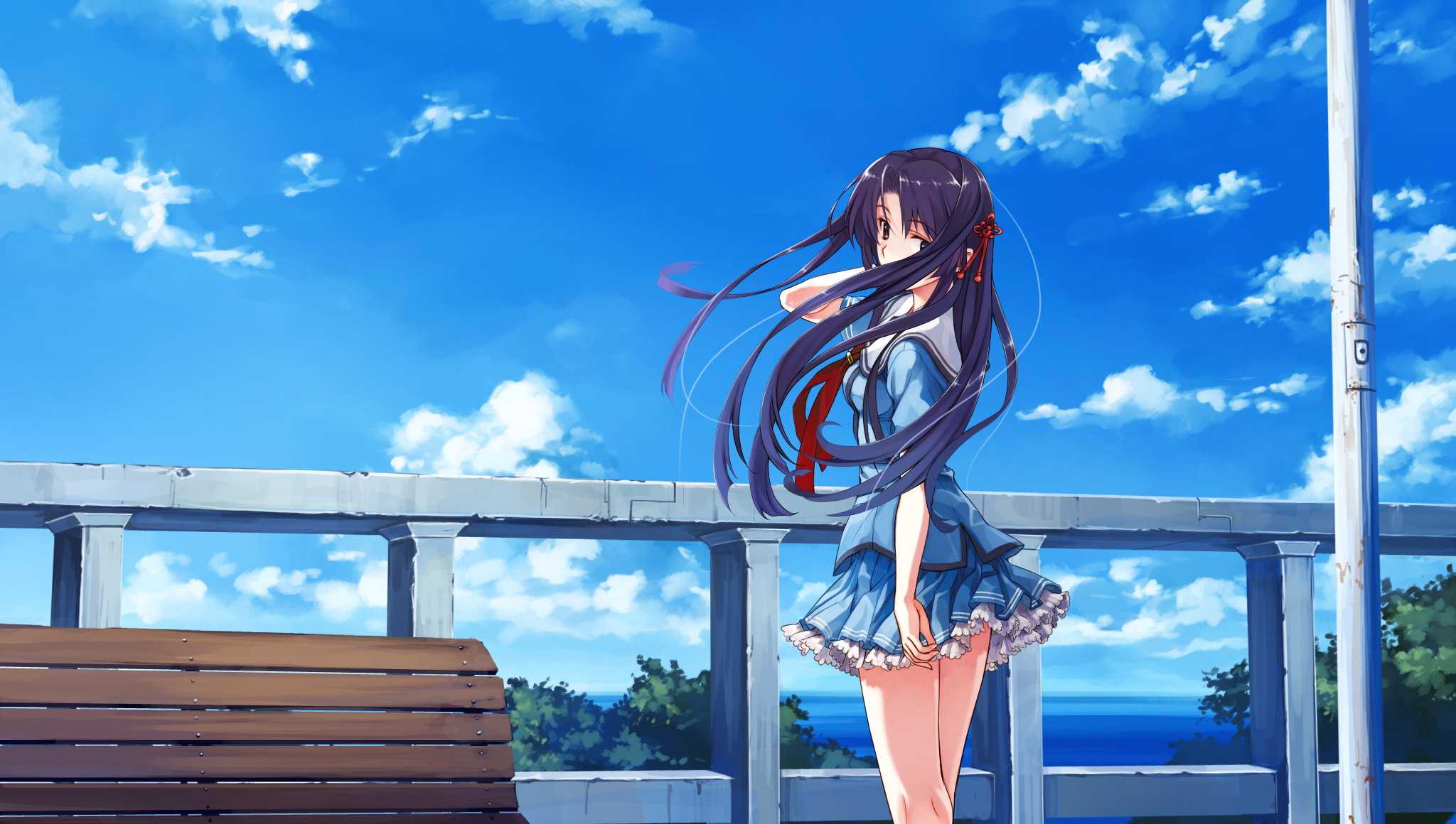 Free download wallpaper Anime, Deep Blue Sky & Pure White Wings on your PC desktop