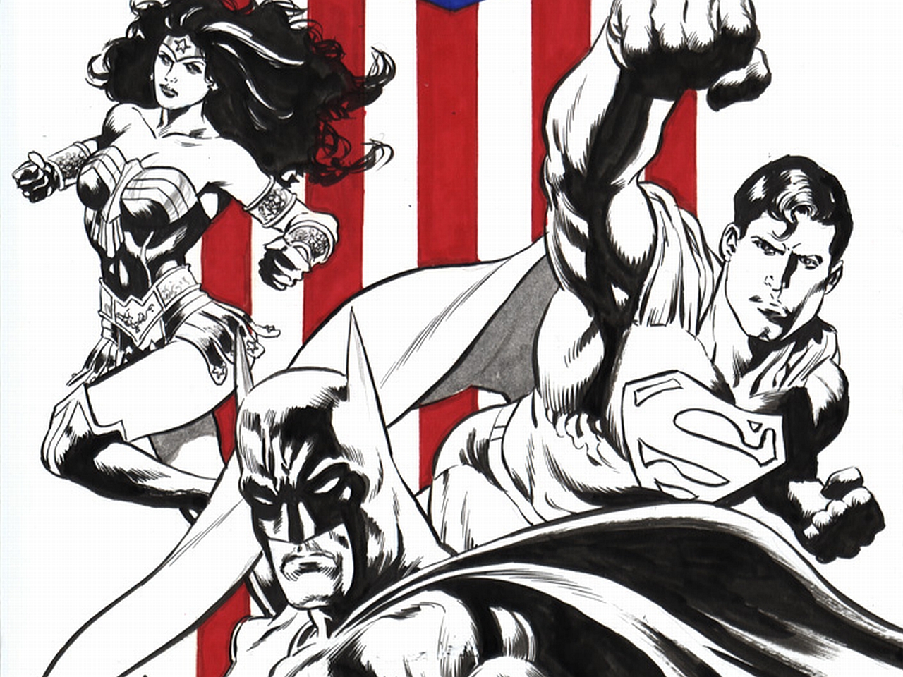 Скачать обои бесплатно Комиксы, Бэтмен, Комиксы Dc, Супермен, Лига Справедливости, Удивительная Женщина картинка на рабочий стол ПК