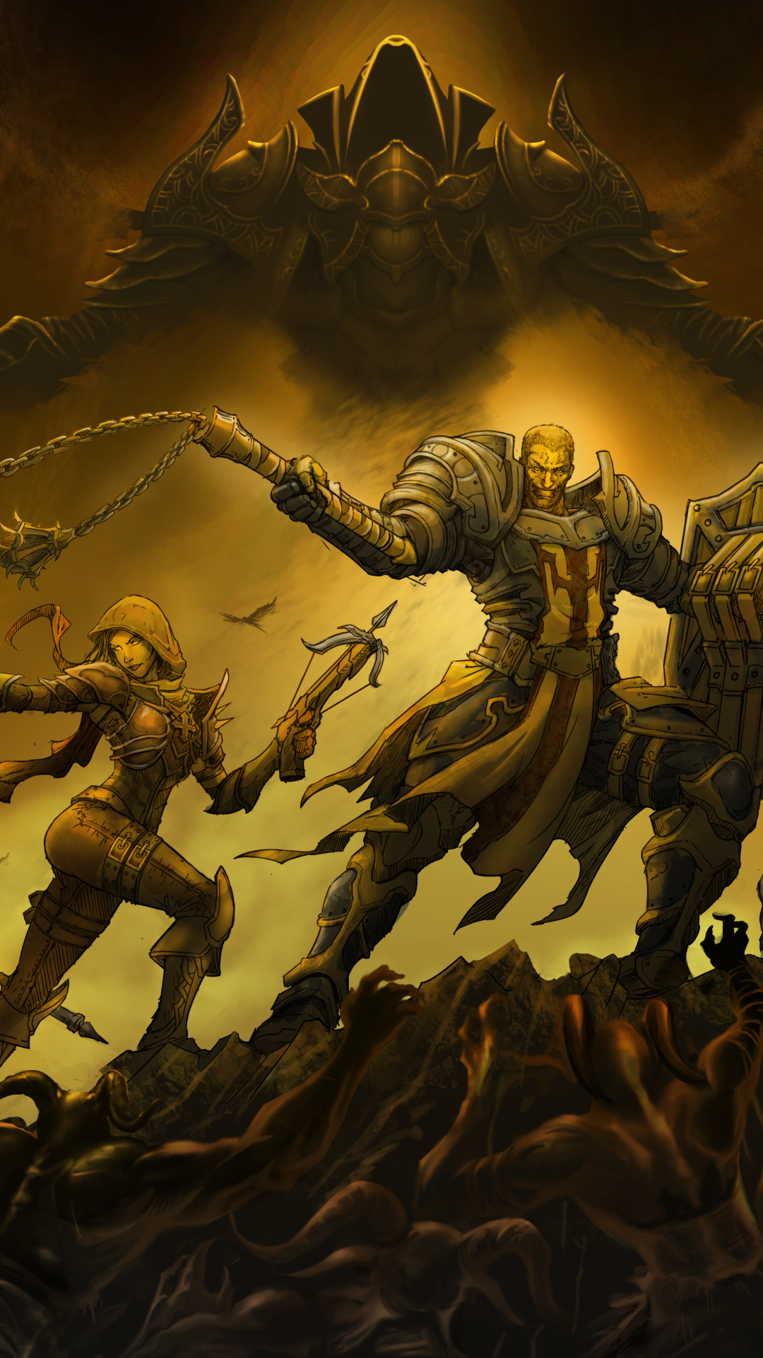 Download mobile wallpaper Diablo, Video Game, Demon Hunter (Diablo Iii), Malthael (Diablo Iii), Diablo Iii: Reaper Of Souls, Crusader (Diablo Iii) for free.