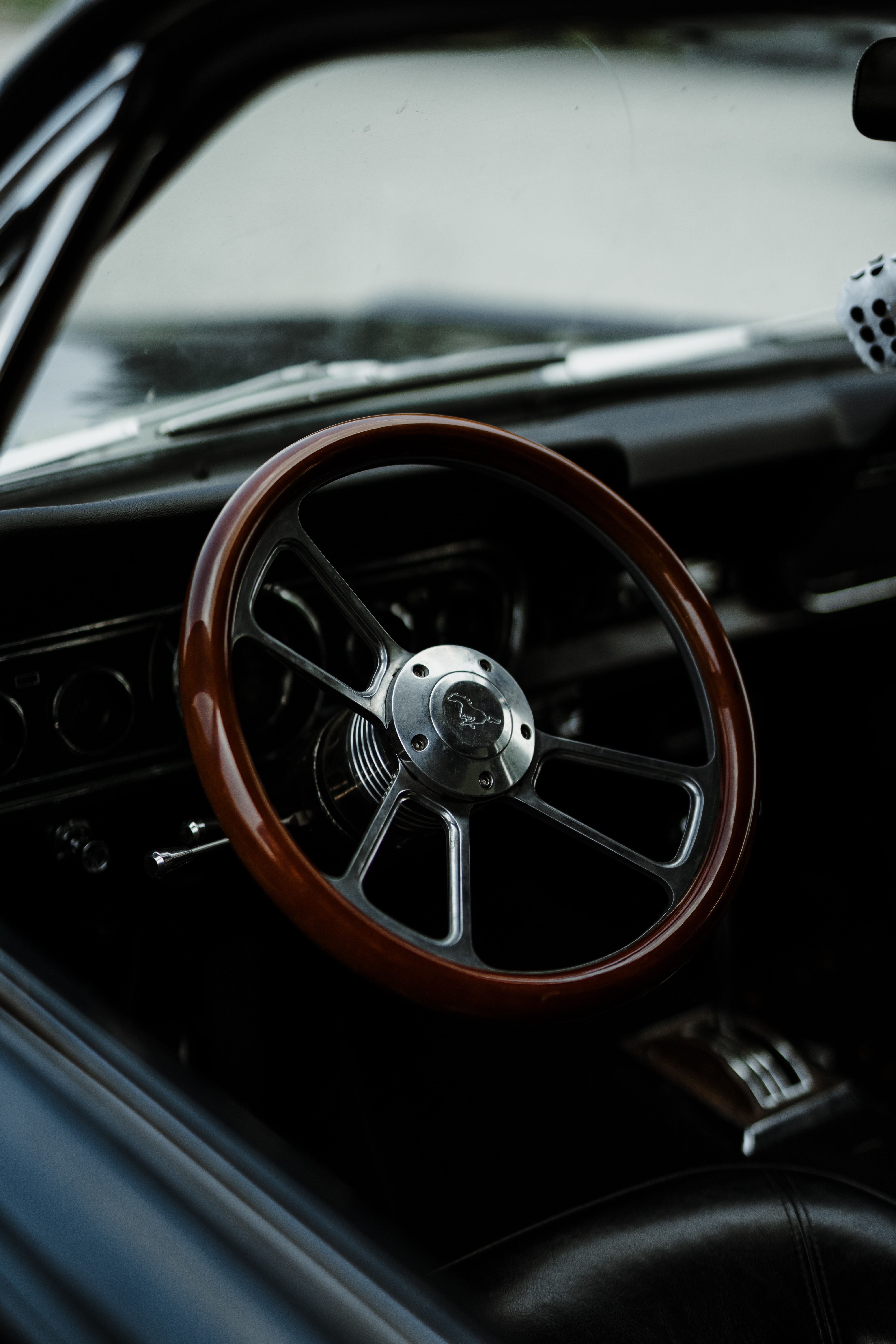 mustang, vintage, cars, car, retro, steering wheel, rudder