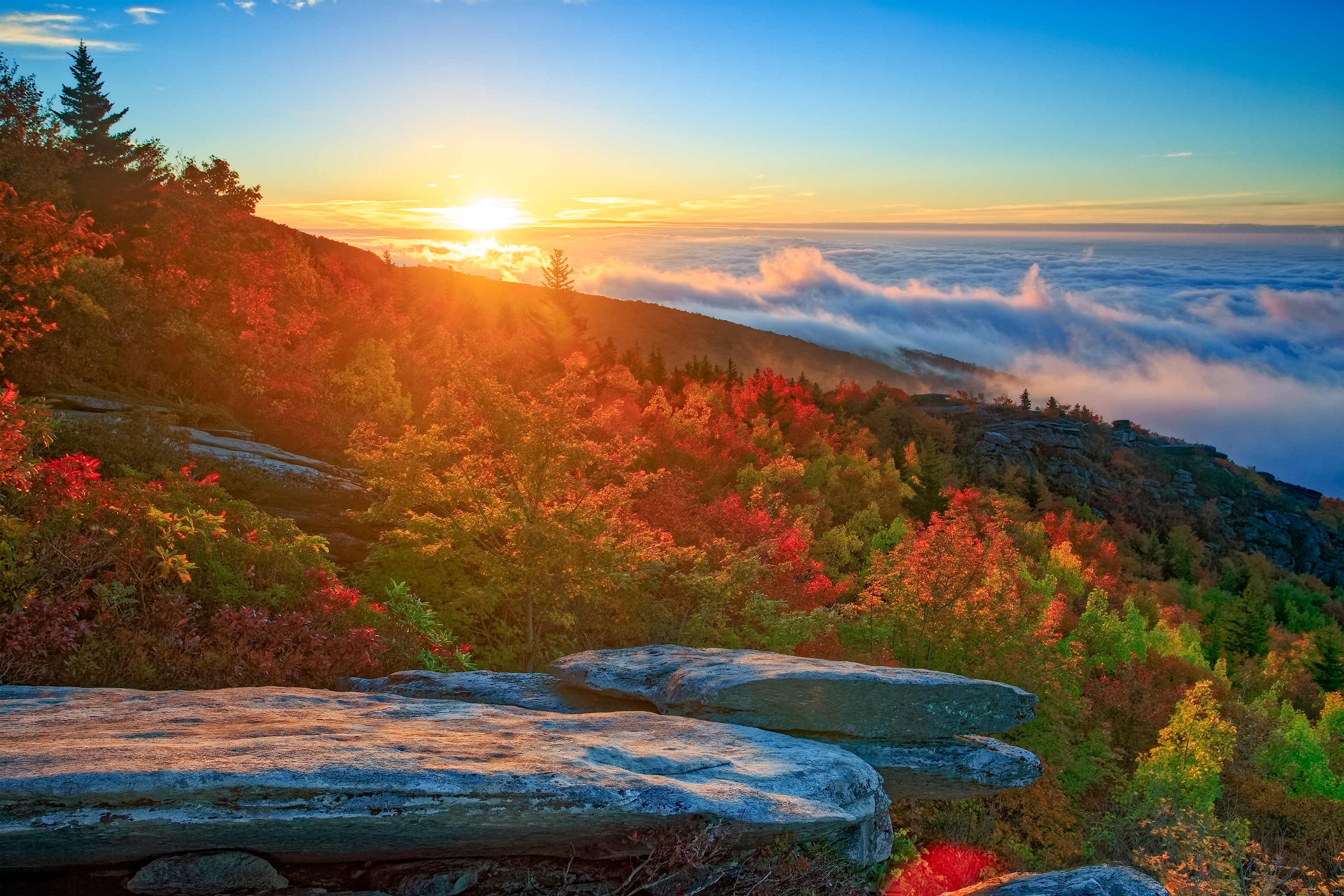 PCデスクトップに風景, 自然, 秋, 地平線, 日の出, 地球, クラウド画像を無料でダウンロード