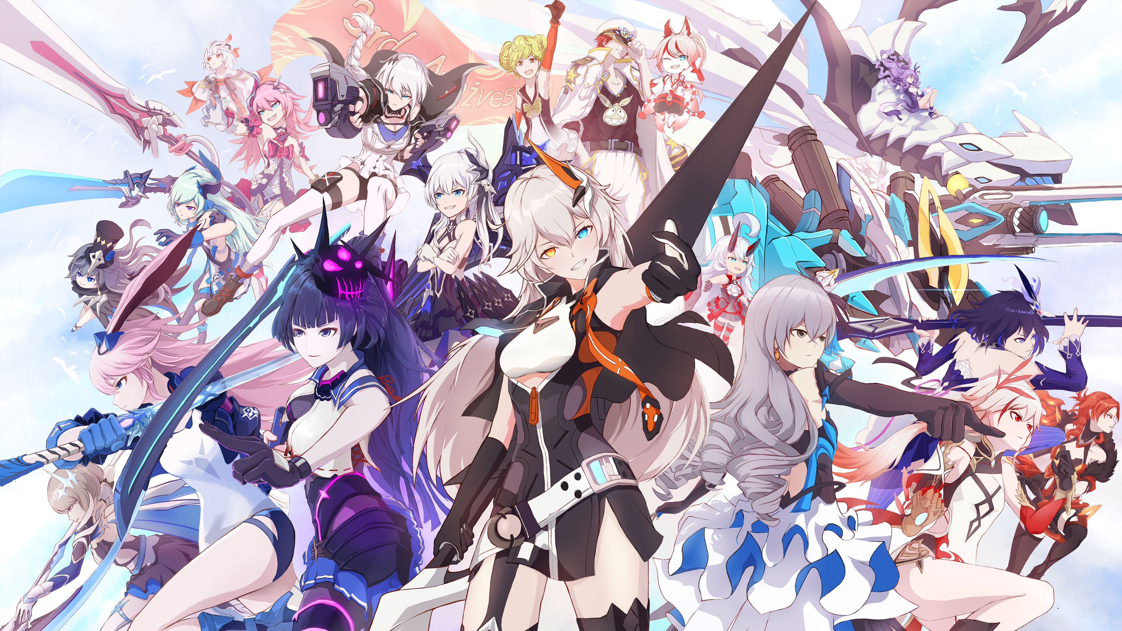 Baixar papel de parede para celular de Vestir, Espada, Videogame, Cabelo Longo, Honkai Impact 3Rd gratuito.