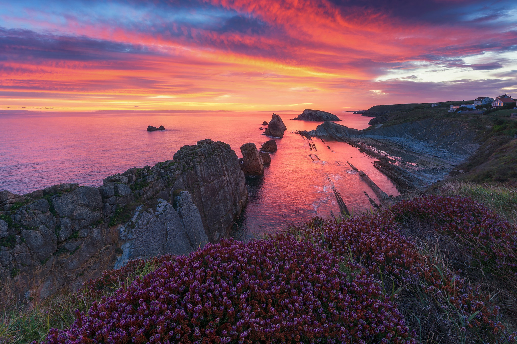 Download mobile wallpaper Sunset, Earth, Coastline, Seascape for free.