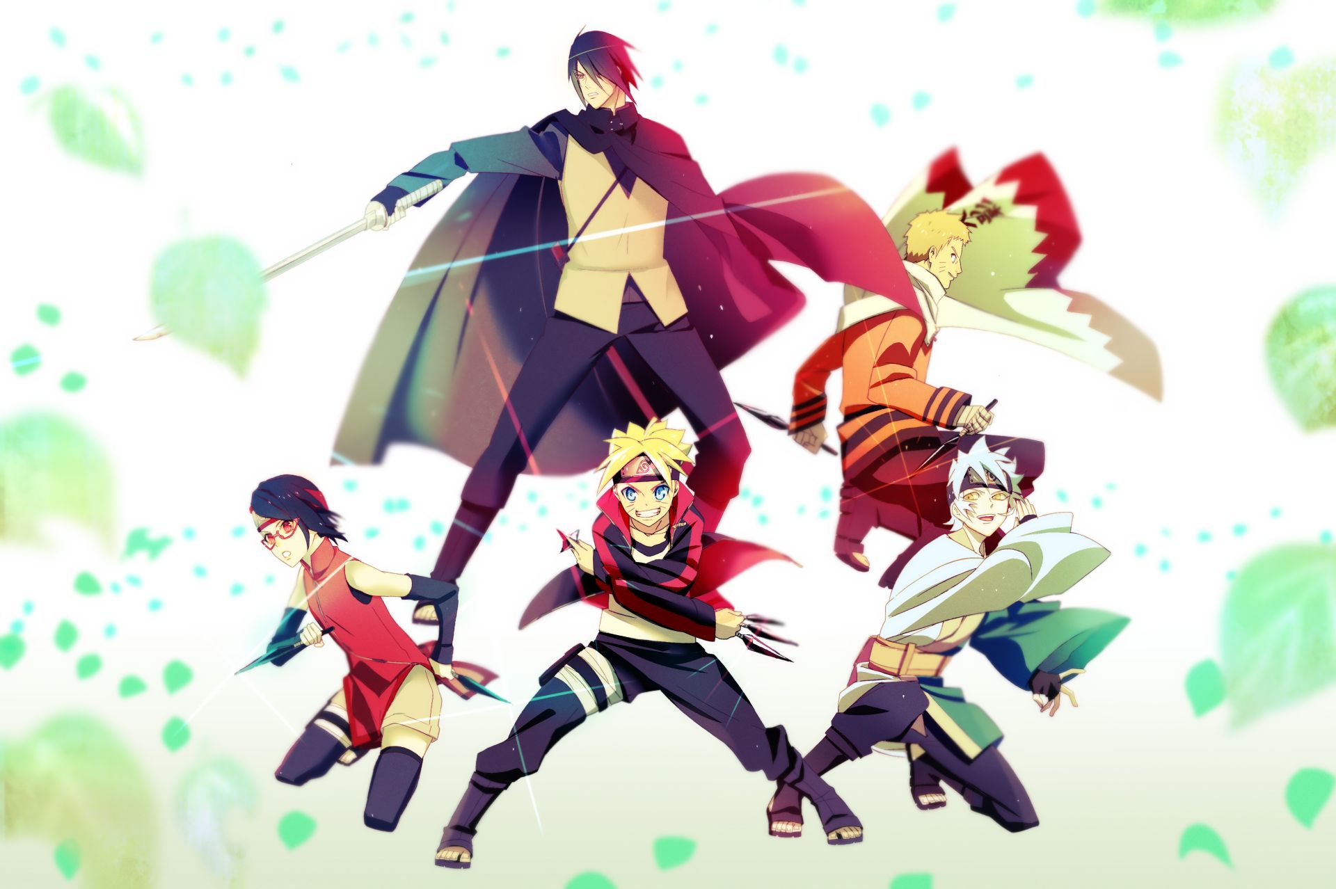 Baixar papel de parede para celular de Anime, Naruto, Sasuke Uchiha, Naruto Uzumaki, Sarada Uchiha, Boruto Uzumaki, Mitsuki (Naruto), Boruto gratuito.