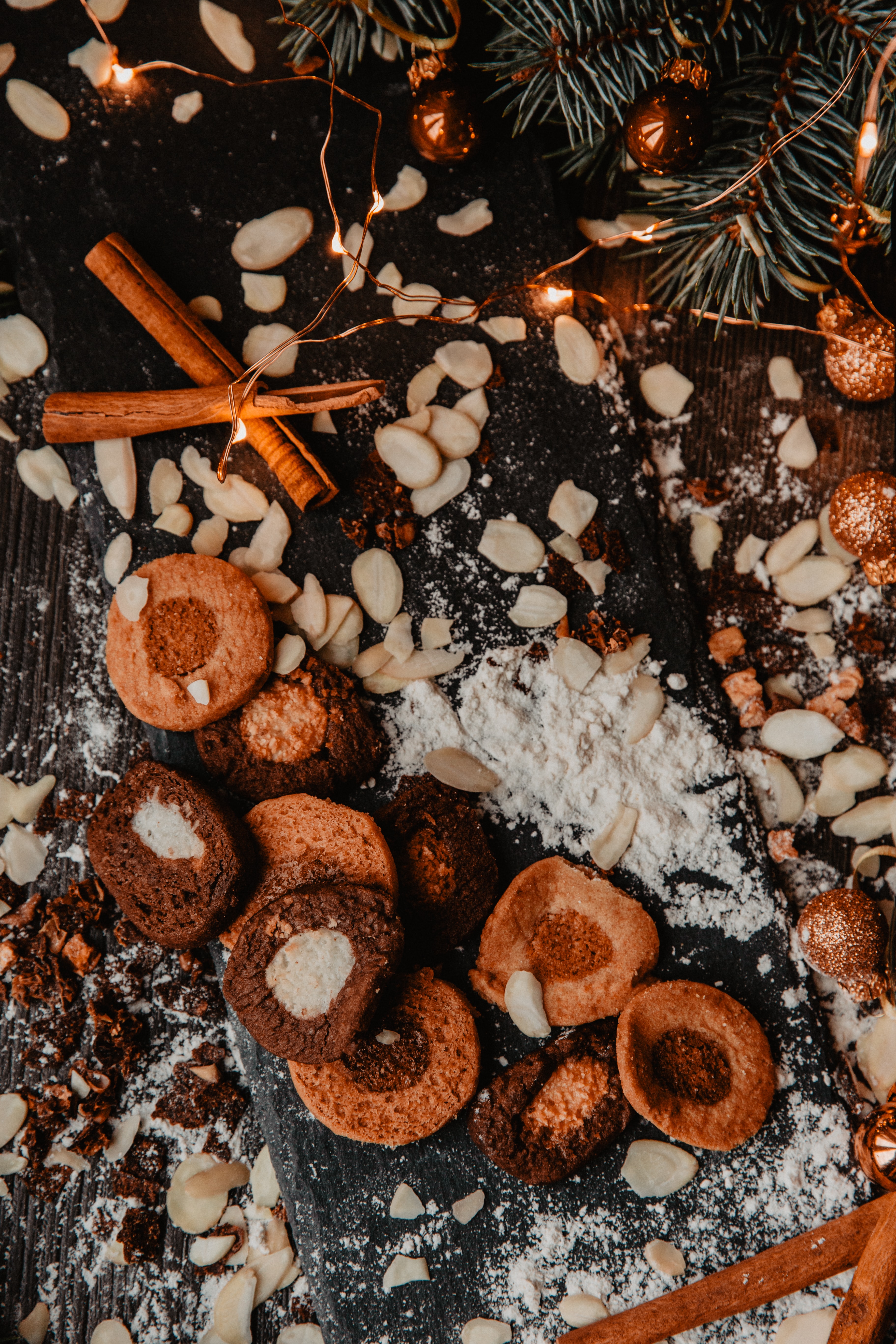 cookies, food, new year, christmas, garland, spice, spices Image for desktop