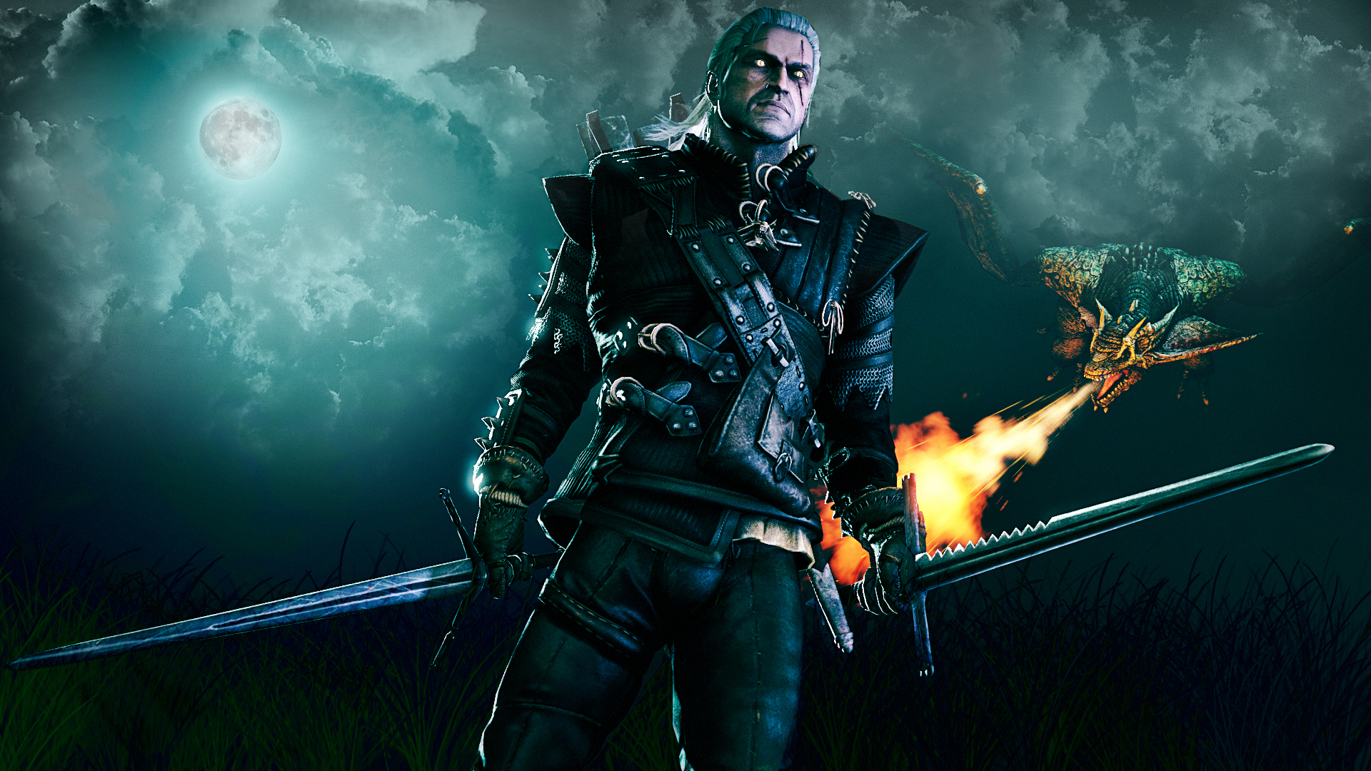 Laden Sie das Mond, Drachen, Krieger, Schwert, Nacht, Computerspiele, Der Hexer, Geralt Von Riva, The Witcher 3: Wild Hunt-Bild kostenlos auf Ihren PC-Desktop herunter