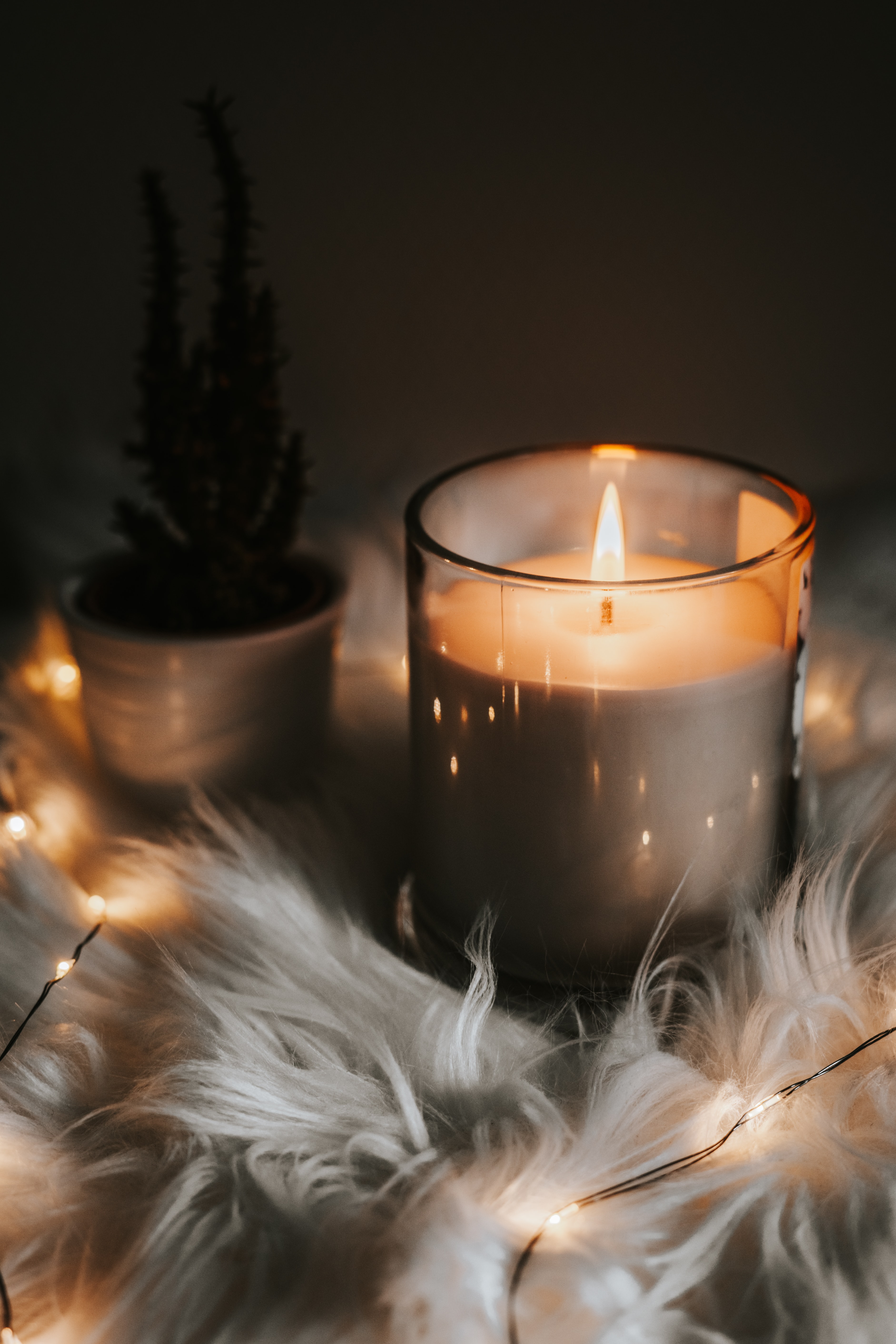 candle, garland, comfort, miscellanea, fire, flame, miscellaneous, coziness