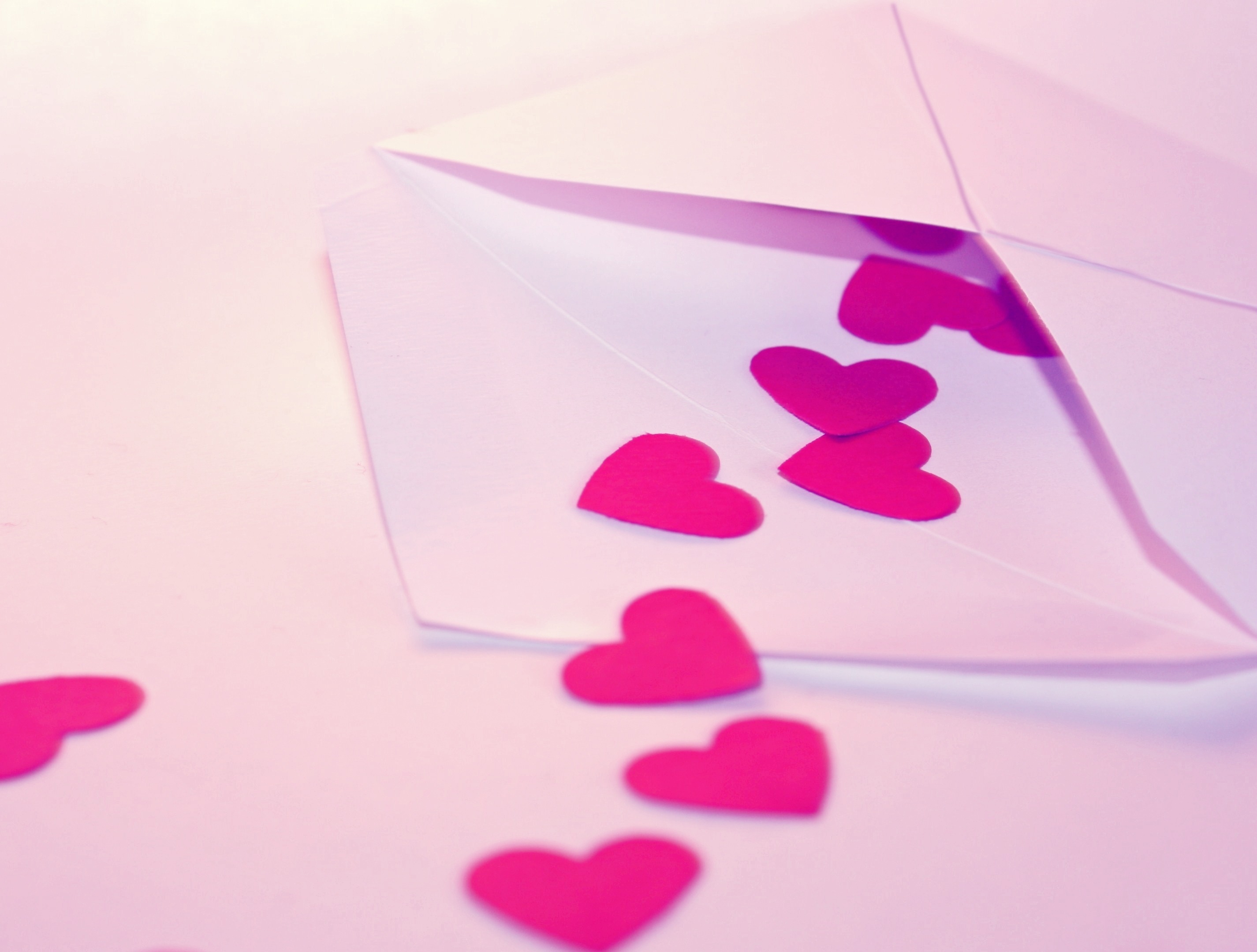 envelope, hearts, love, paper