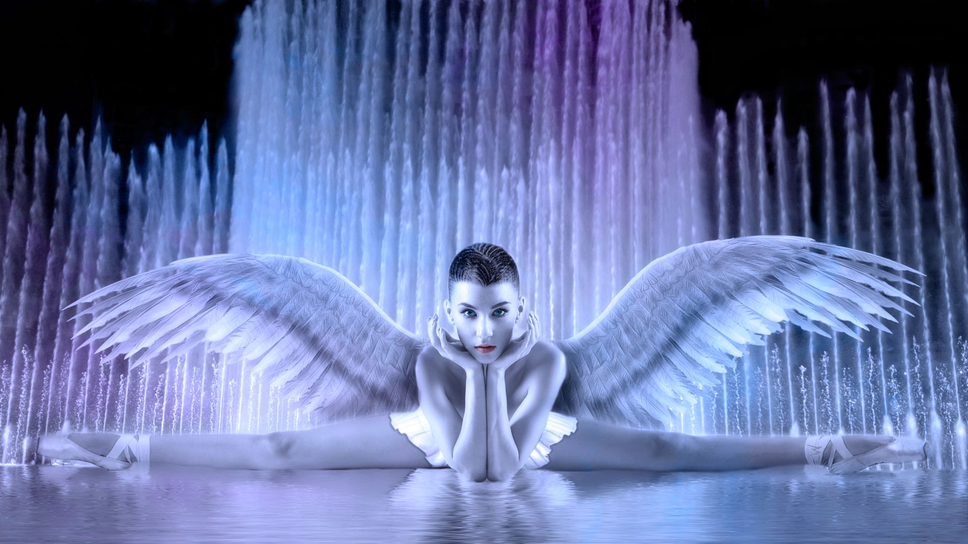 Download mobile wallpaper Water, Fantasy, Angel for free.