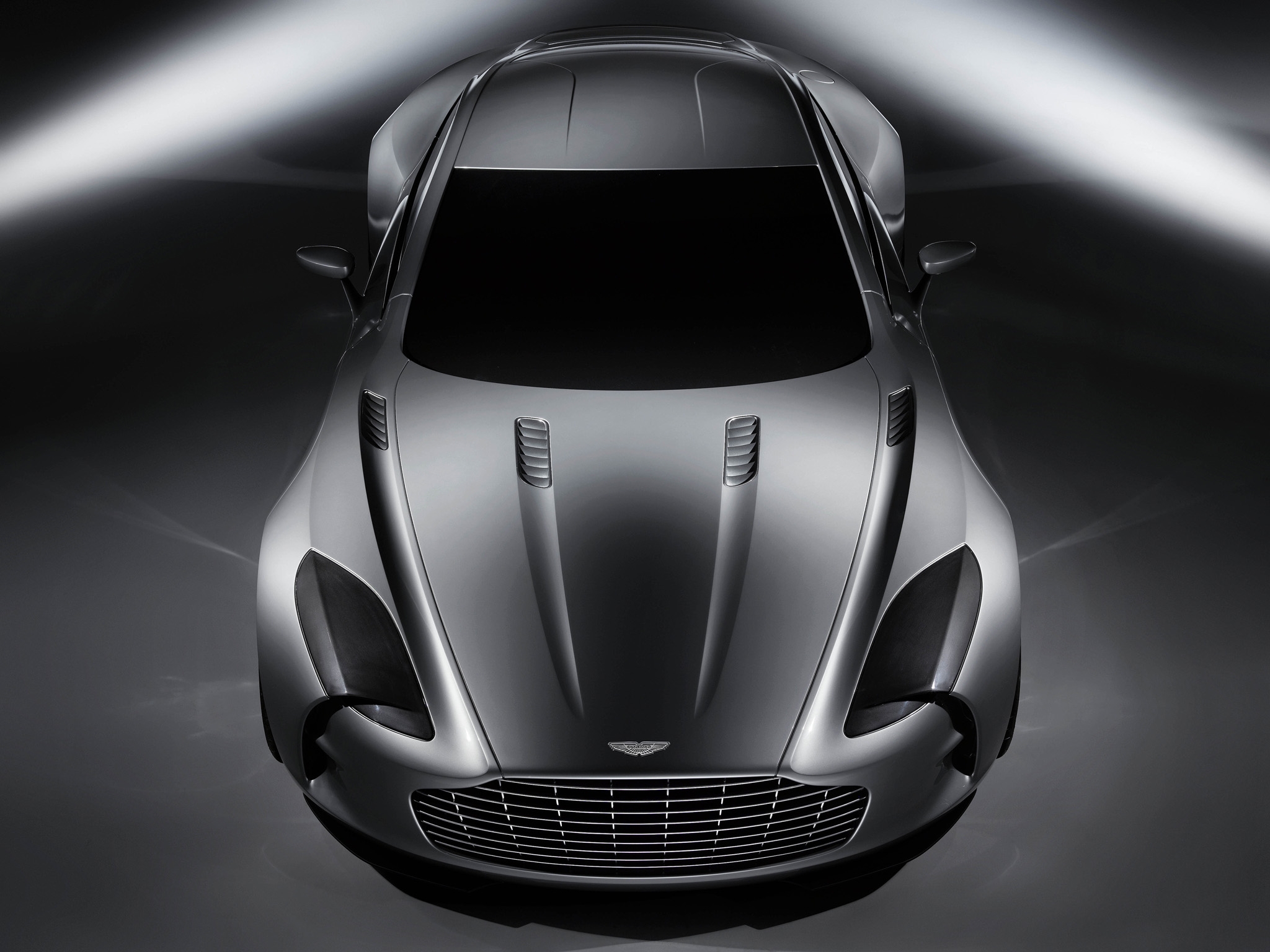 aston martin, grey, one 77, cars, view from above, style, 2008, concept car Phone Background