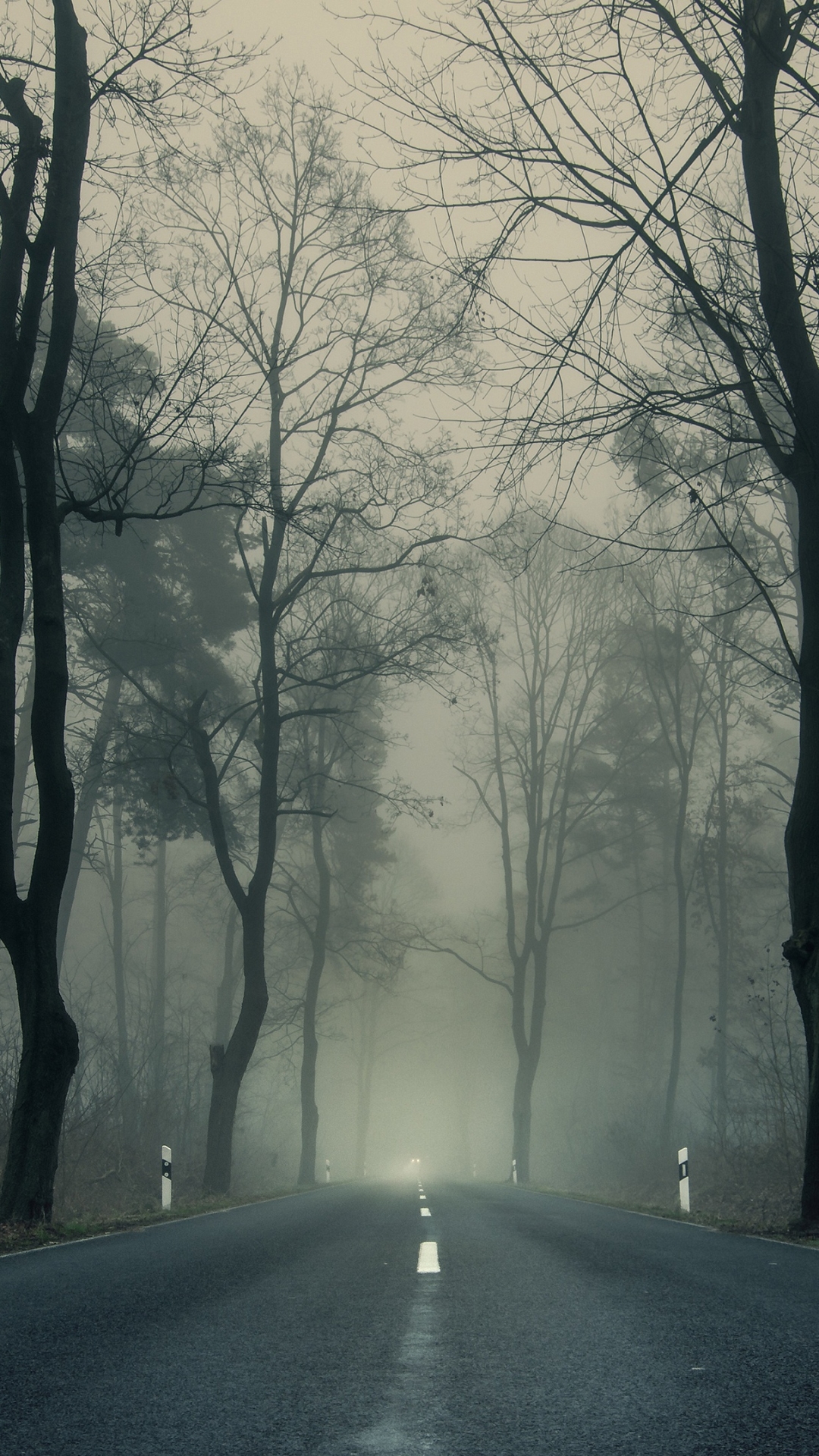 Download mobile wallpaper Road, Fog, Man Made for free.