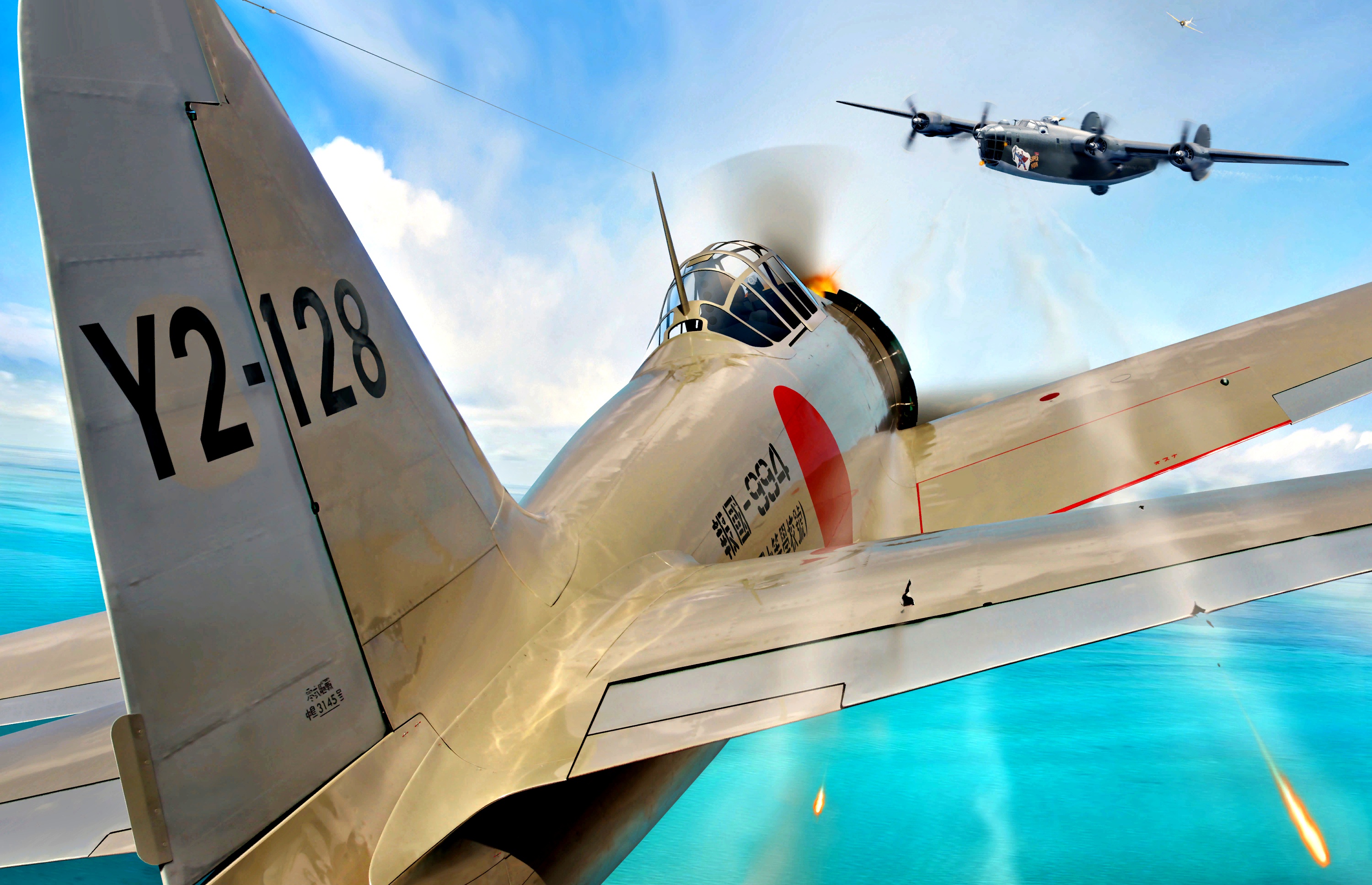 Скачать обои бесплатно Самолёты, Военные, Мицубиси А6М Зеро, Военный Самолет картинка на рабочий стол ПК