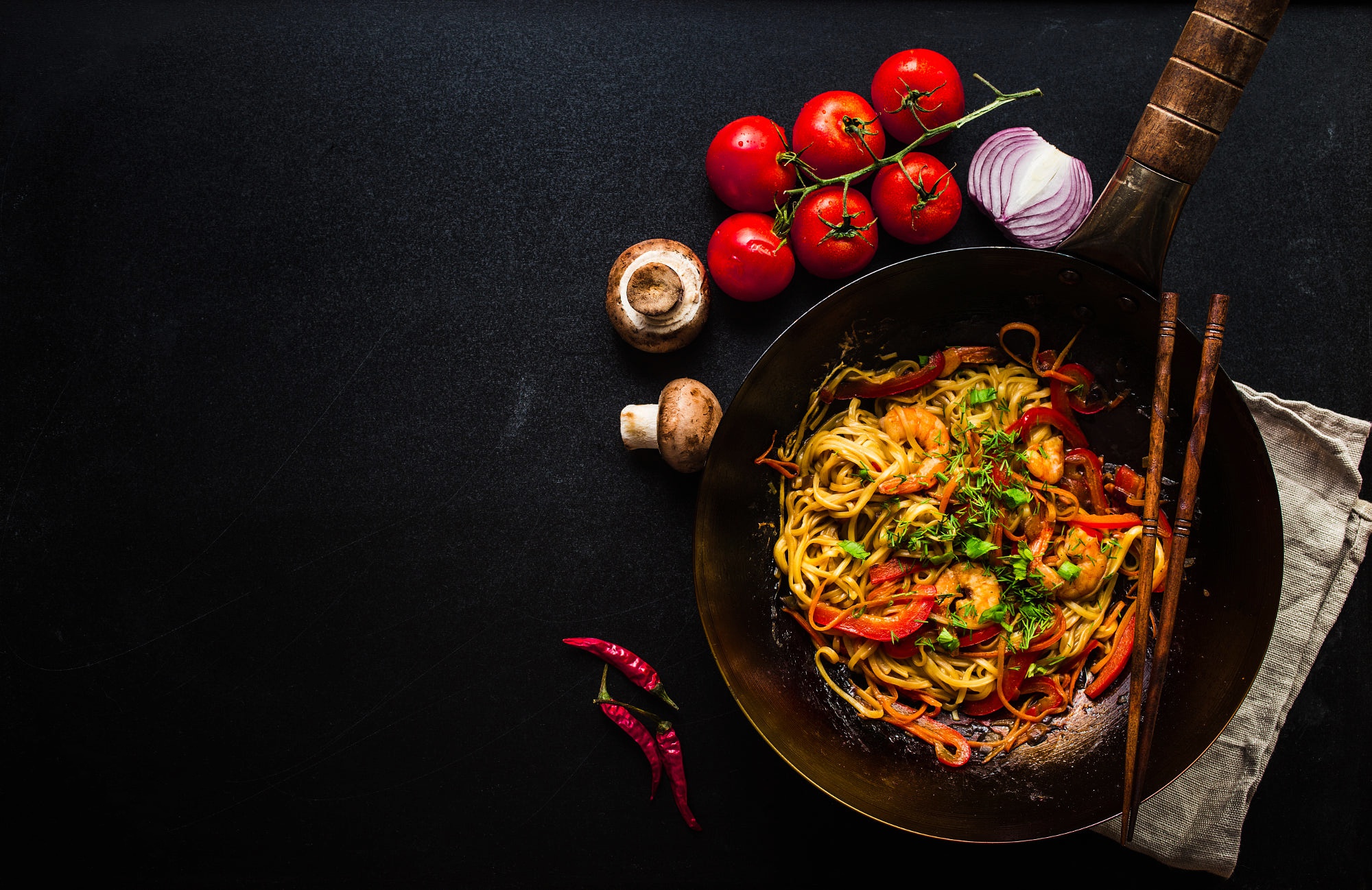 Download mobile wallpaper Food, Still Life, Mushroom, Tomato, Pasta for free.