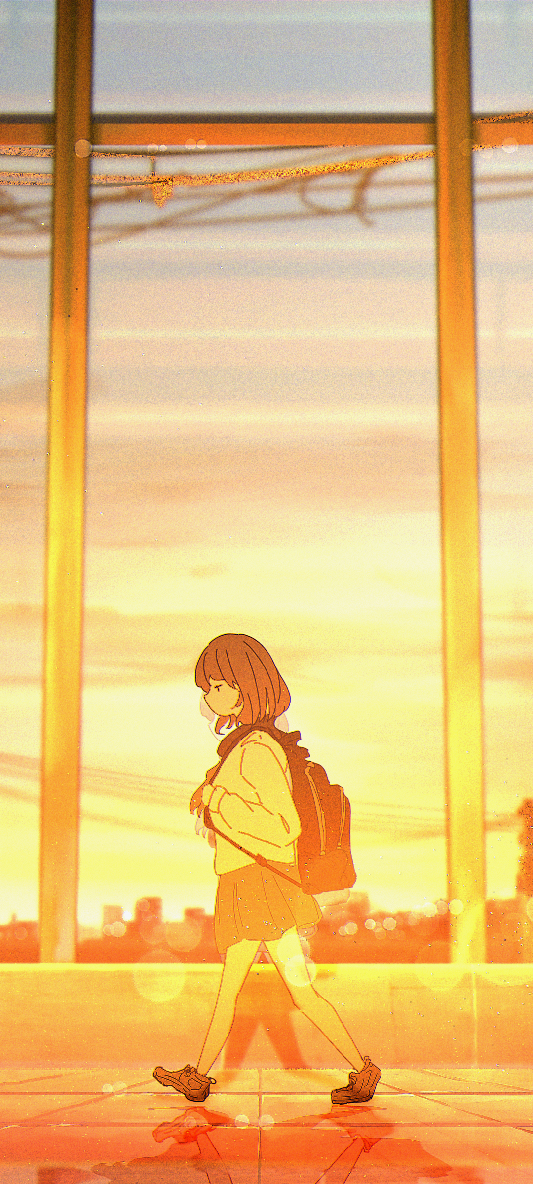 Download mobile wallpaper Anime, Sunset, Original for free.