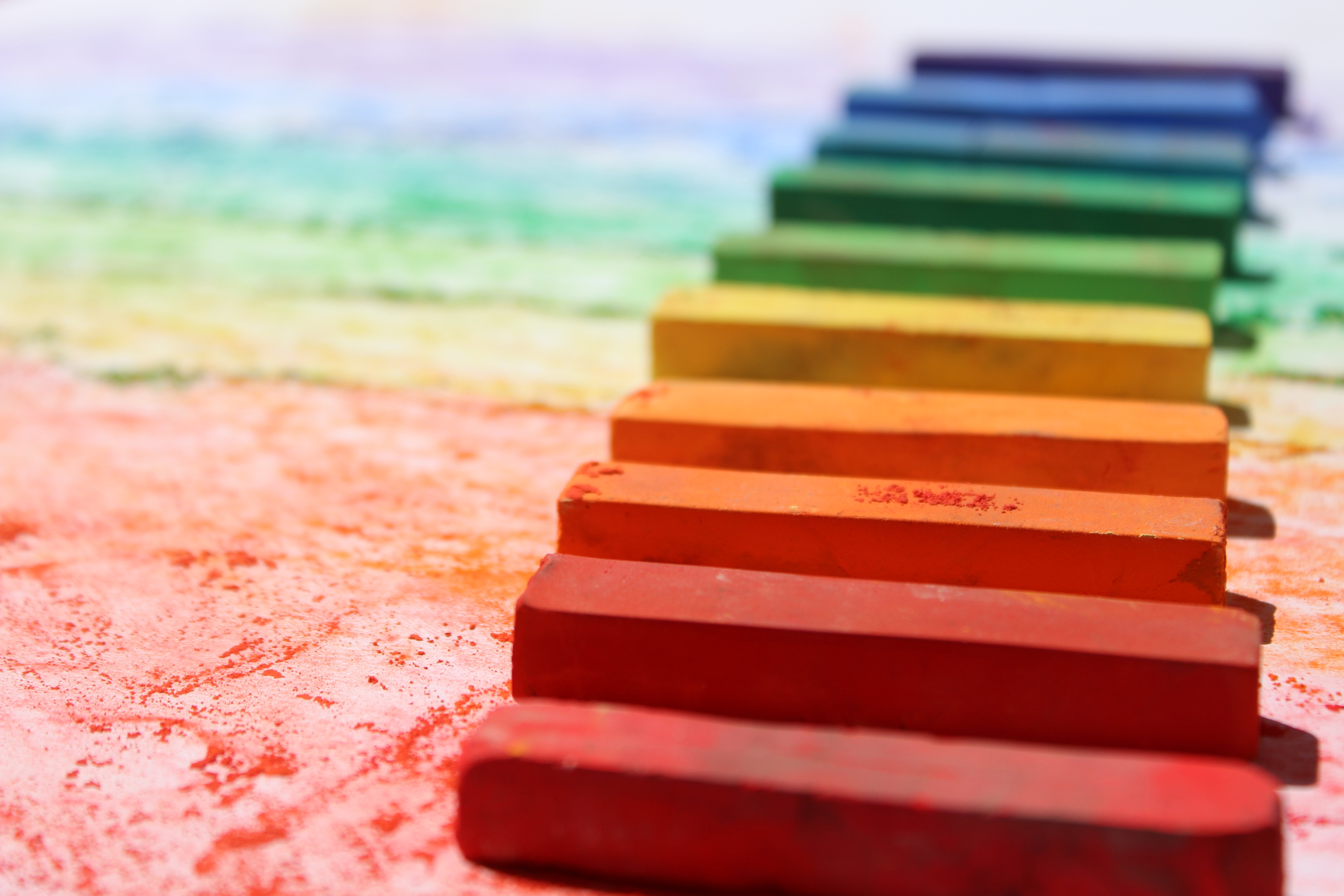 photography, colors, chalk, colorful, rainbow