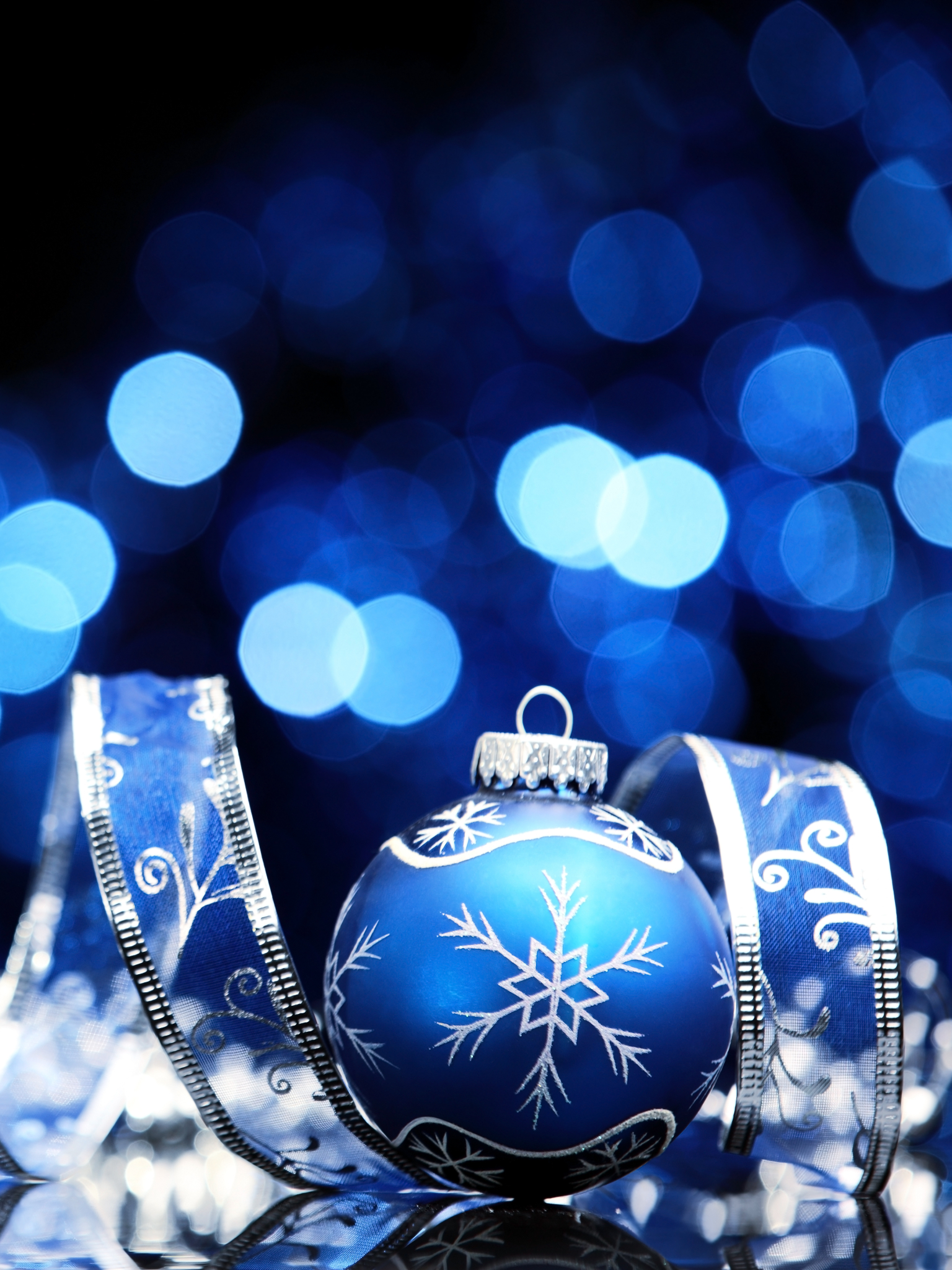 無料モバイル壁紙装飾, クリスマス, 光, 青い, ボケ, クリスマスオーナメント, ホリデーをダウンロードします。
