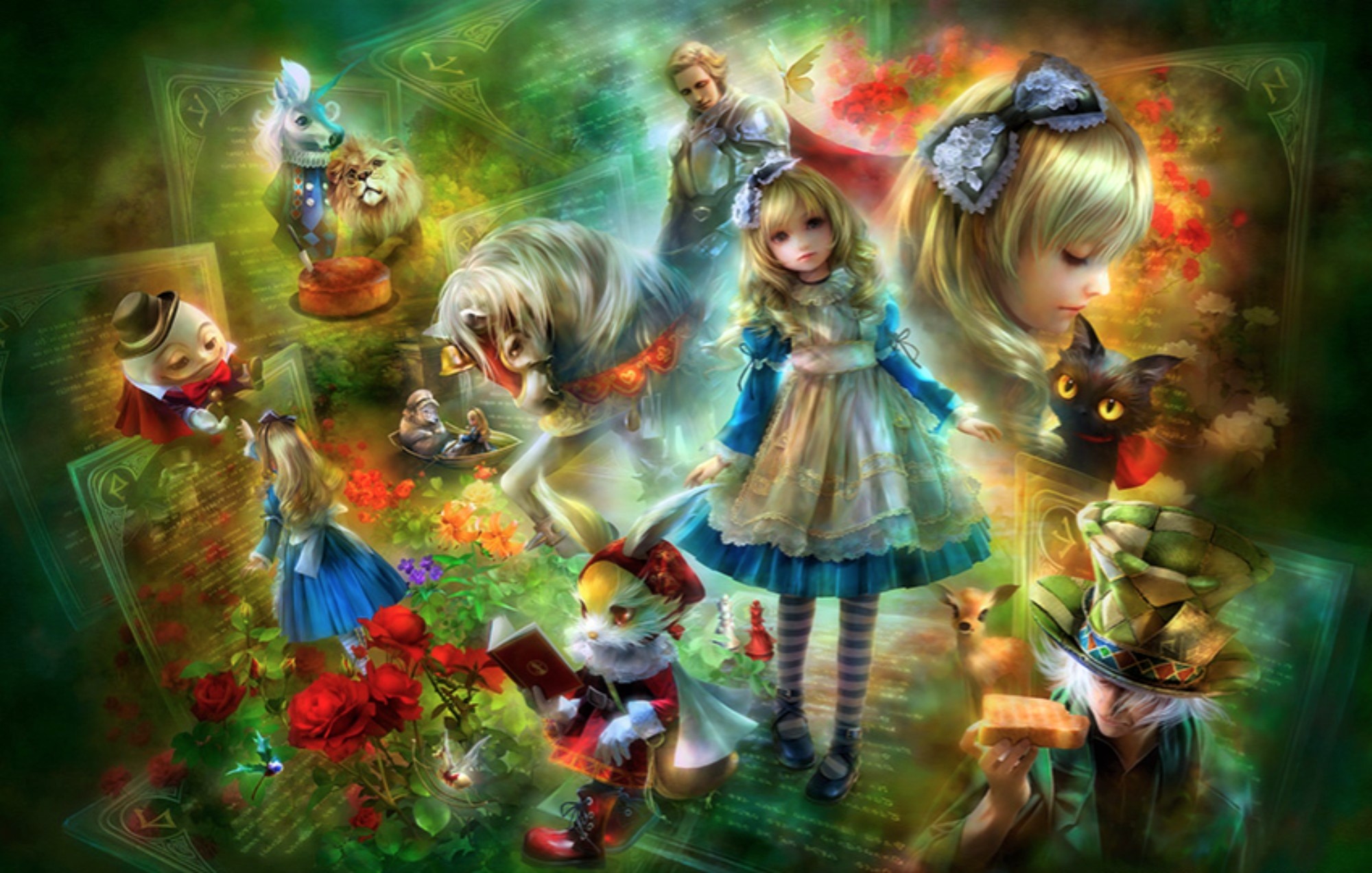 Download mobile wallpaper Fantasy, Alice In Wonderland, Collage for free.