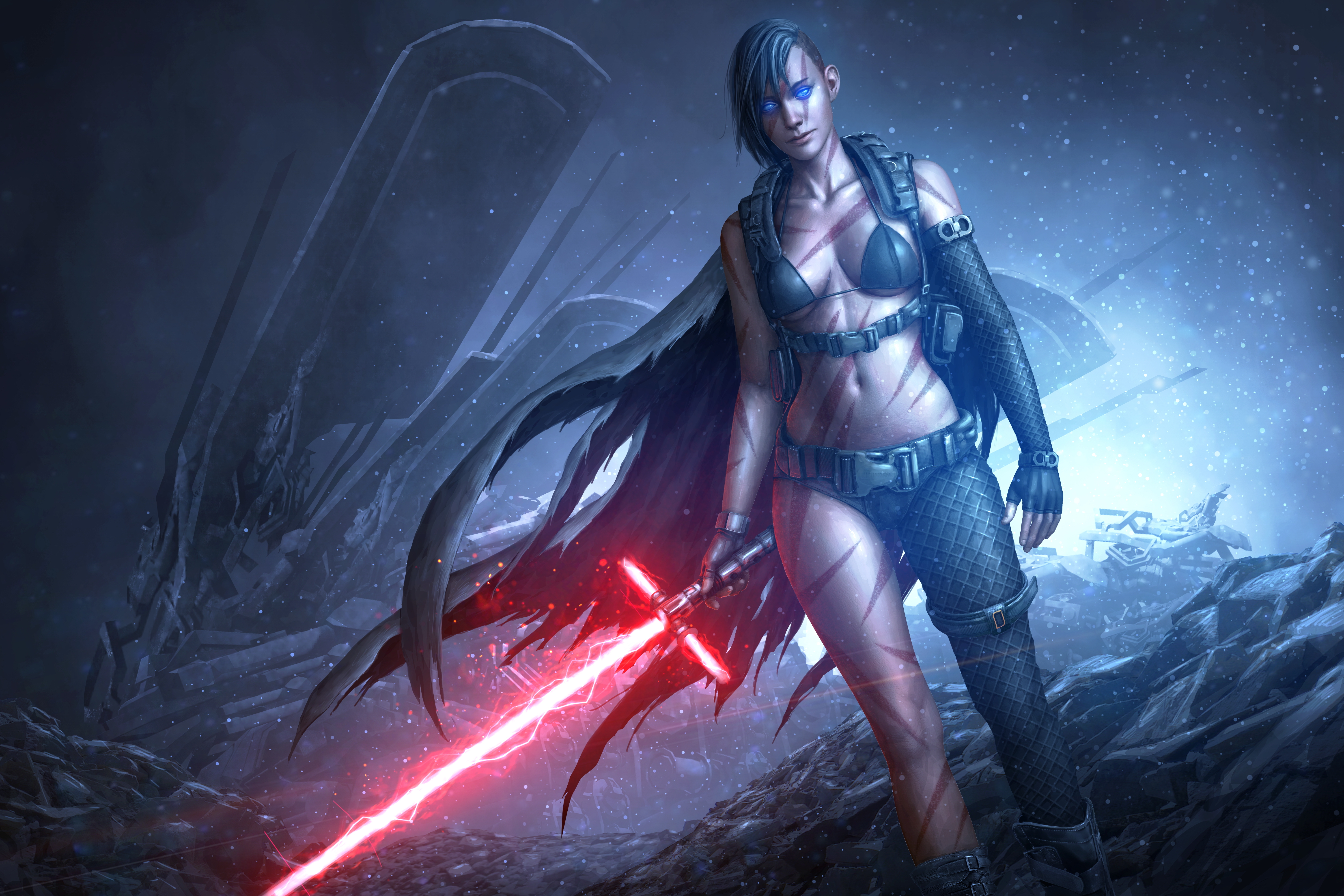 sci fi, star wars, lightsaber, sith (star wars), woman warrior