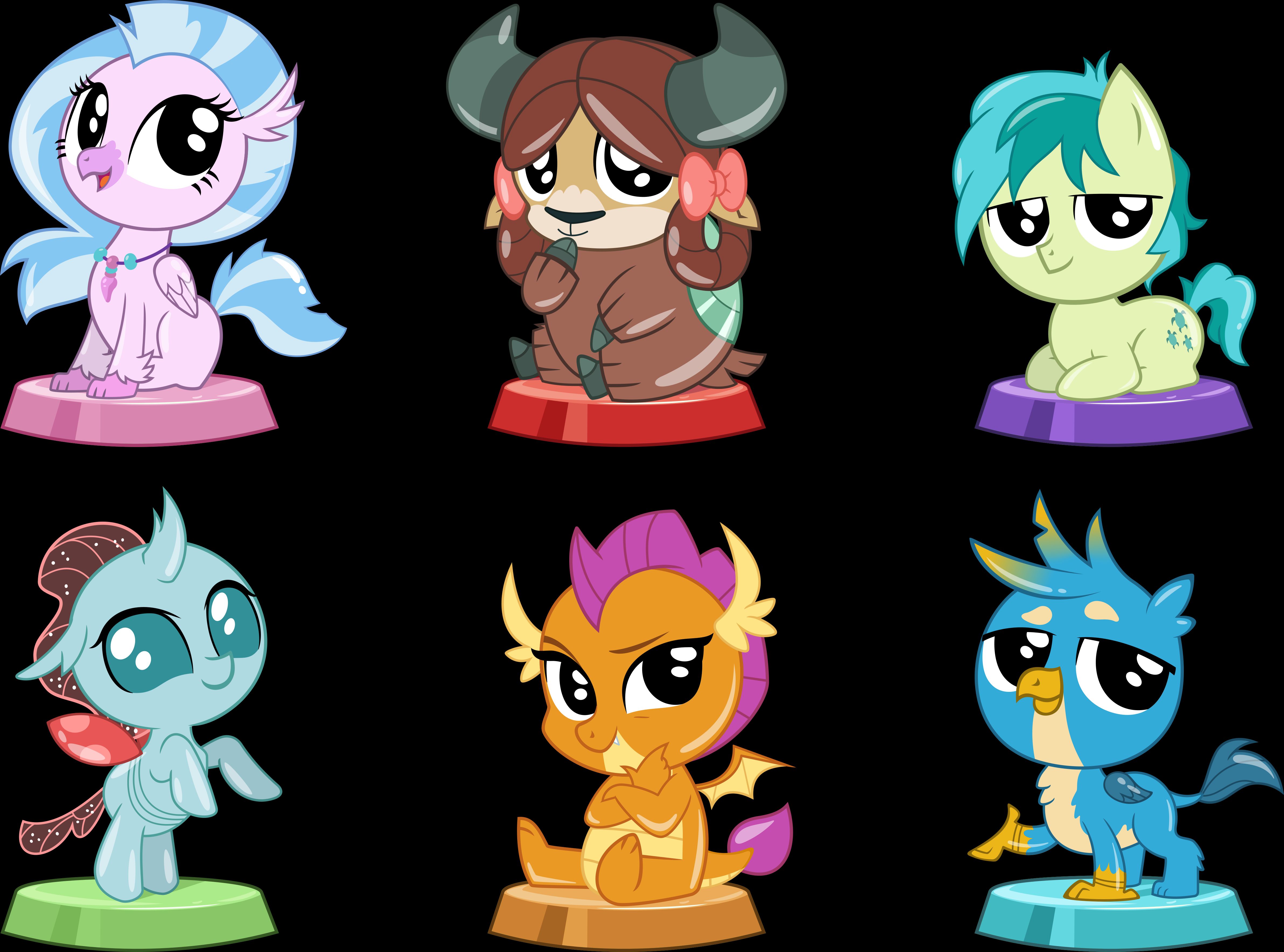 video game, my little pony pocket ponies, gallus (my little pony), ocellus (my little pony), sandbar (my little pony), silverstream (my little pony: friendship is magic), smolder (my little pony), yona (my little pony), my little pony