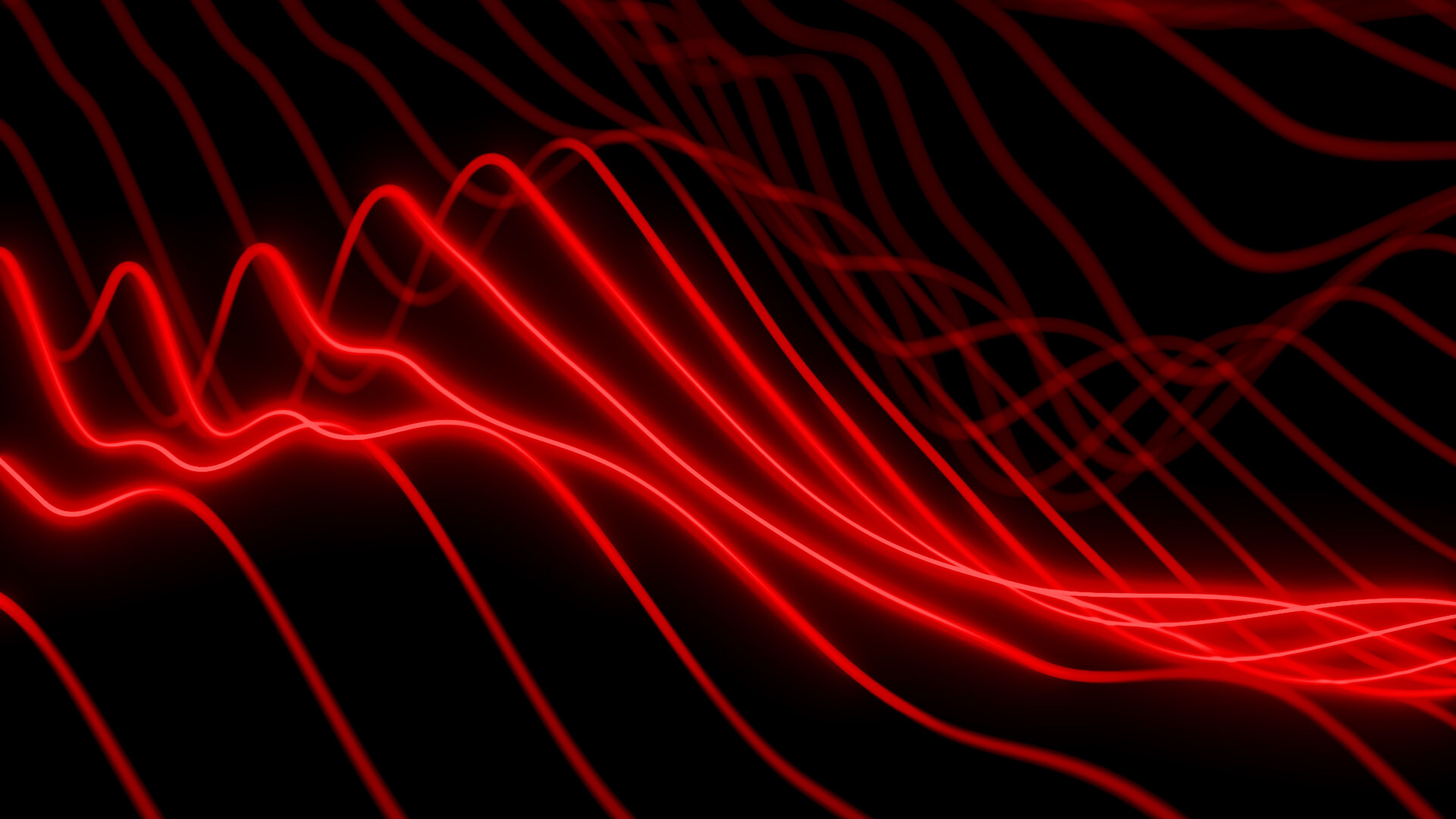 Download mobile wallpaper Waves, Wavy, Glow, Abstract, Neon for free.