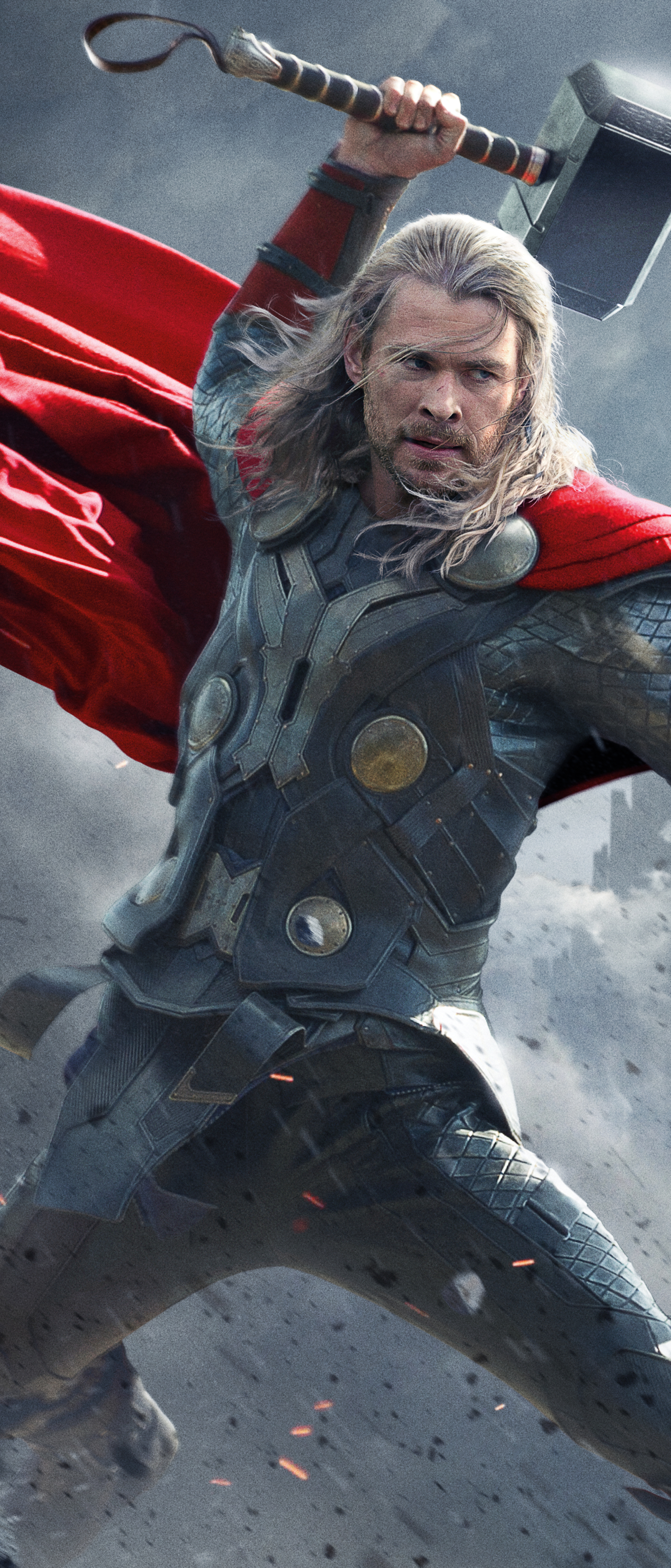 Descarga gratuita de fondo de pantalla para móvil de Películas, Superhéroe, Mjolnir, Thor, Chris Hemsworth, Thor: El Mundo Oscuro.
