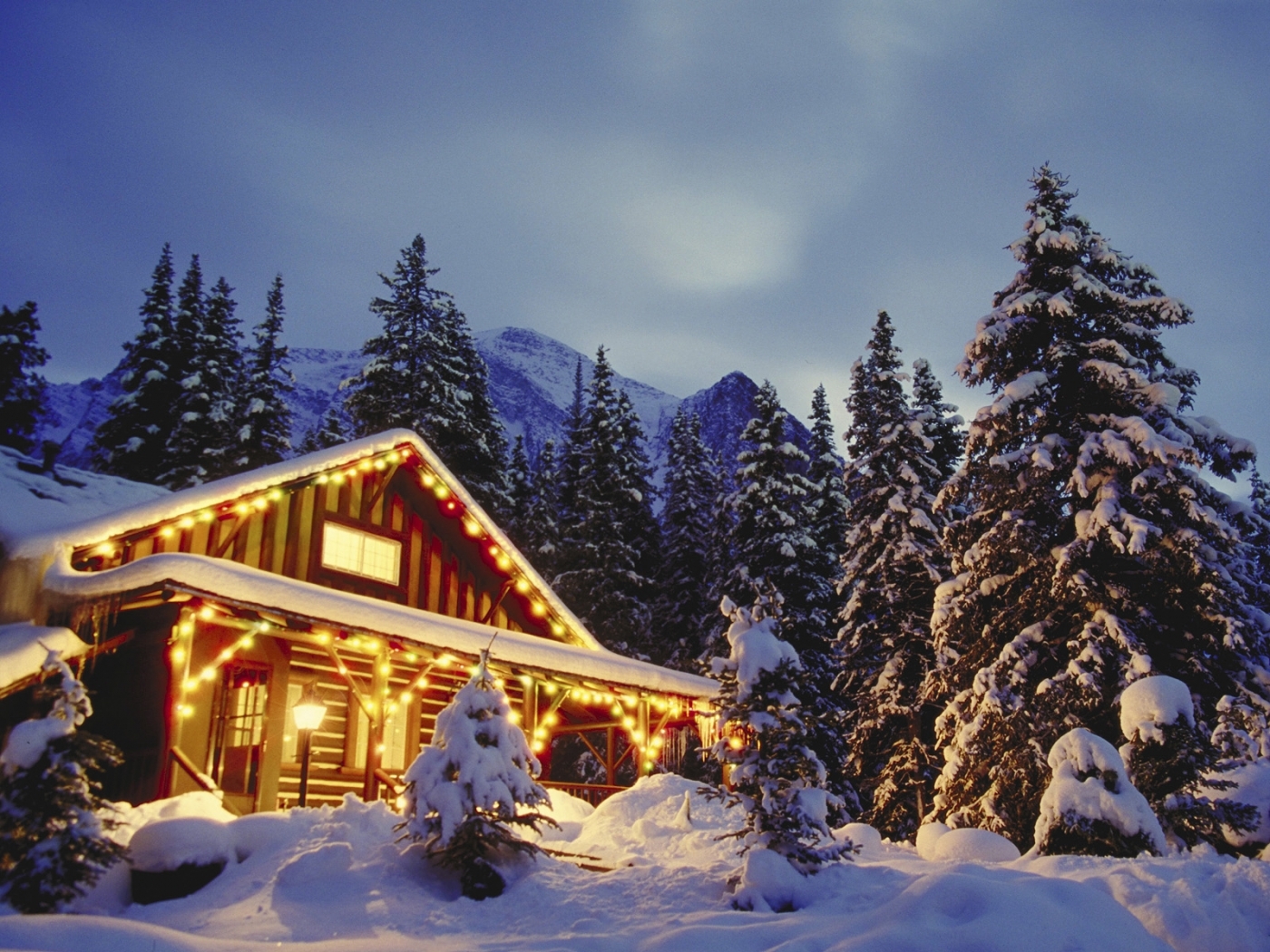 Free download wallpaper Trees, Snow, Landscape, Nature, Houses on your PC desktop