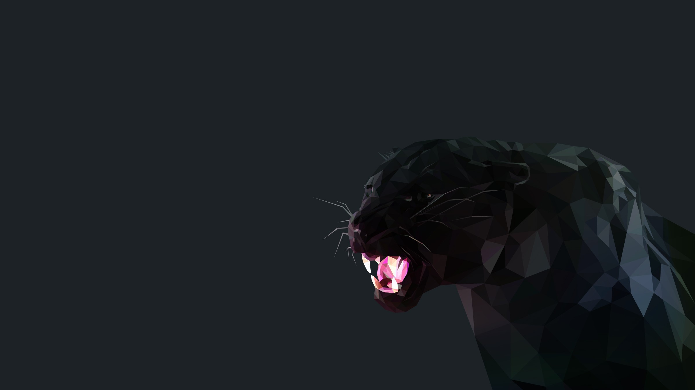 black panther, animal, artistic, low poly