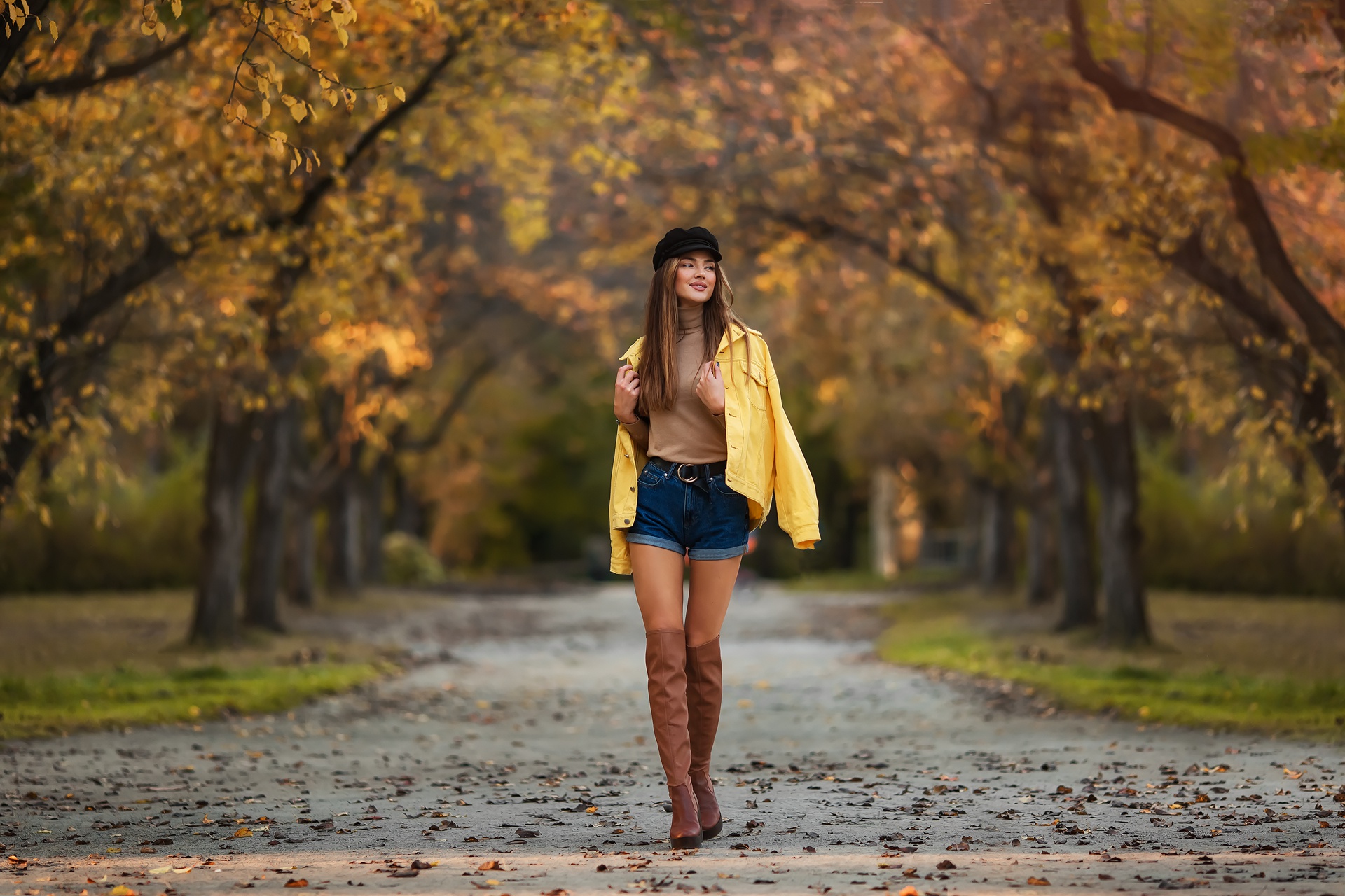 Download mobile wallpaper Boots, Model, Women, Depth Of Field for free.