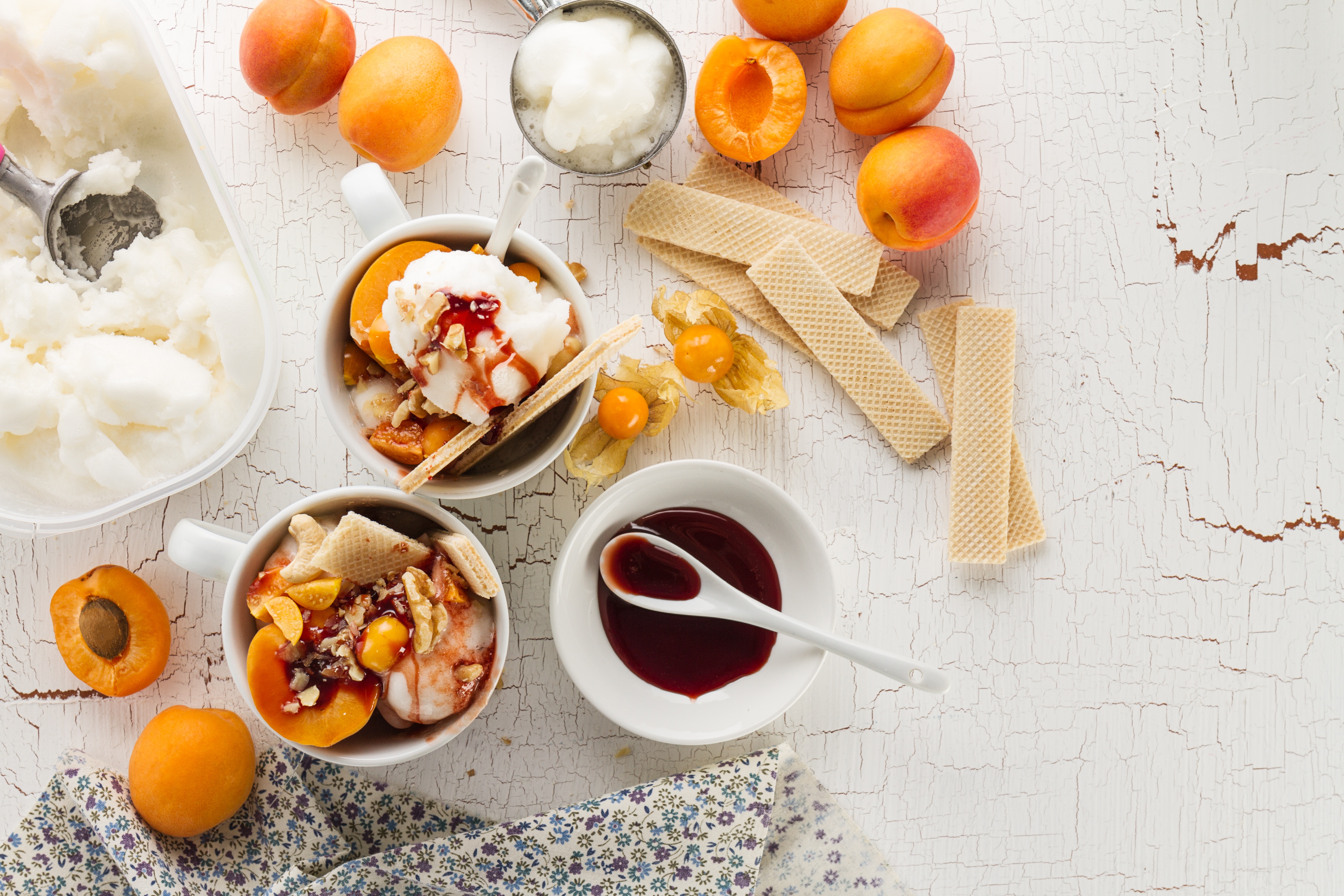 Free download wallpaper Food, Dessert, Ice Cream, Still Life, Fruit, Apricot on your PC desktop